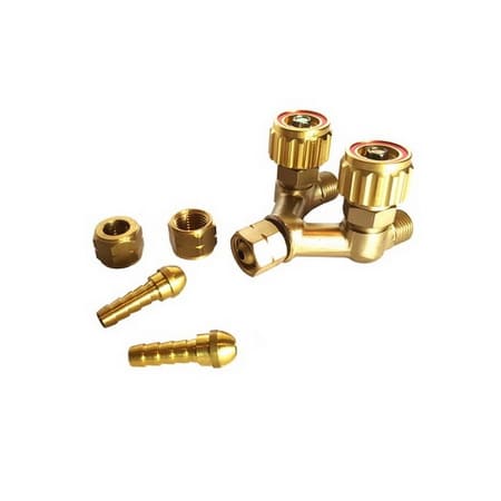 OKURA สามทางแยกเกจ์ลม-เกจ์แก๊ส เกลียวสำหรับ HARRIS (619-07)