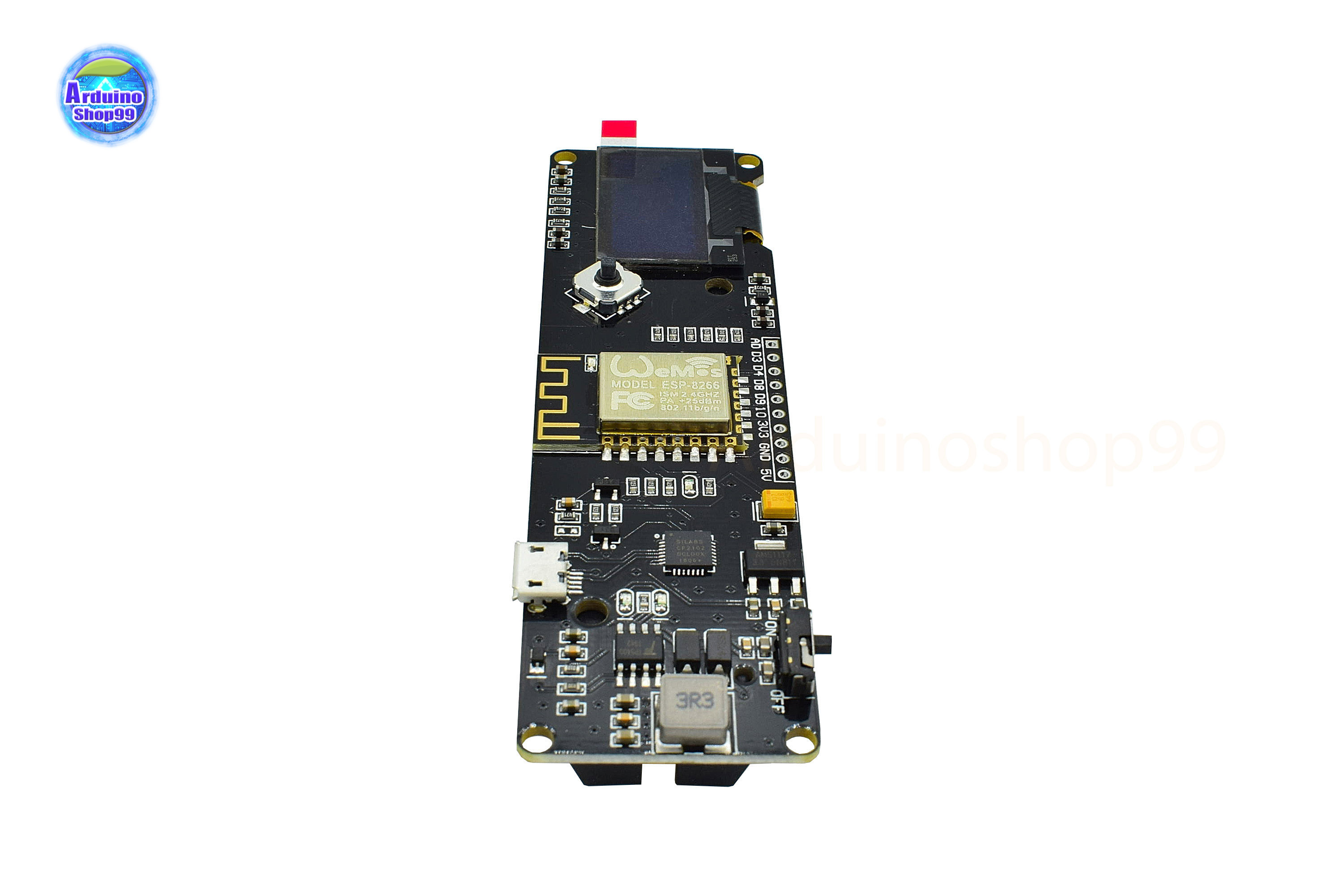 D1 ESP-Wroom-02 Motherboard Module ESP8266+0.96 OLED+18650/5800mAh 1 ก้อน
