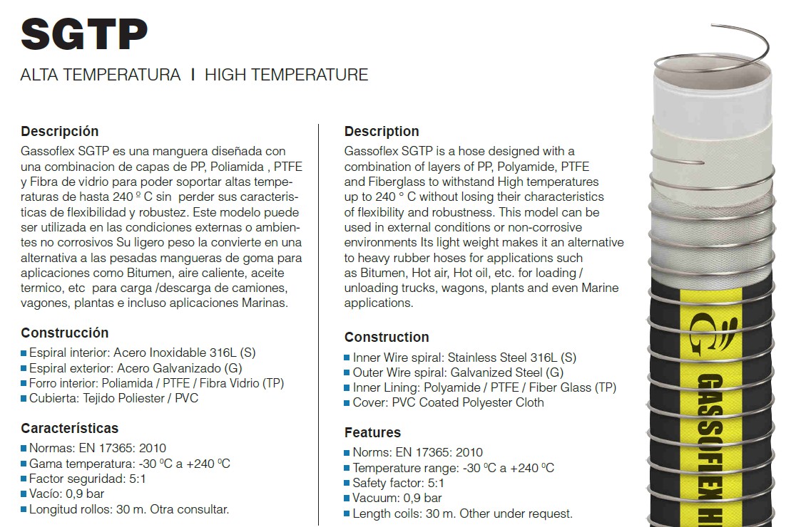 Composite Hoses and Flex, SGTP, ALTA TEMPERATURA I HIGH TEMPERATURE