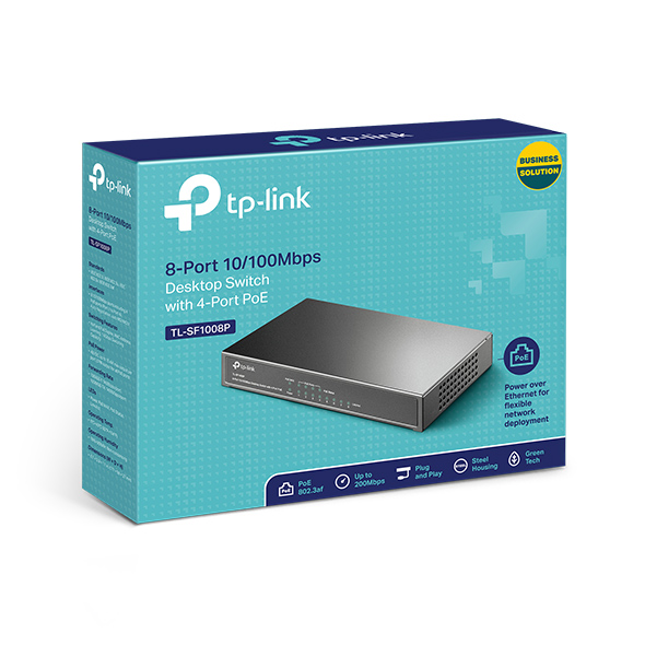 TL-SF1008P 8-Port 10/100Mbps Desktop Switch with 4-Port PoE