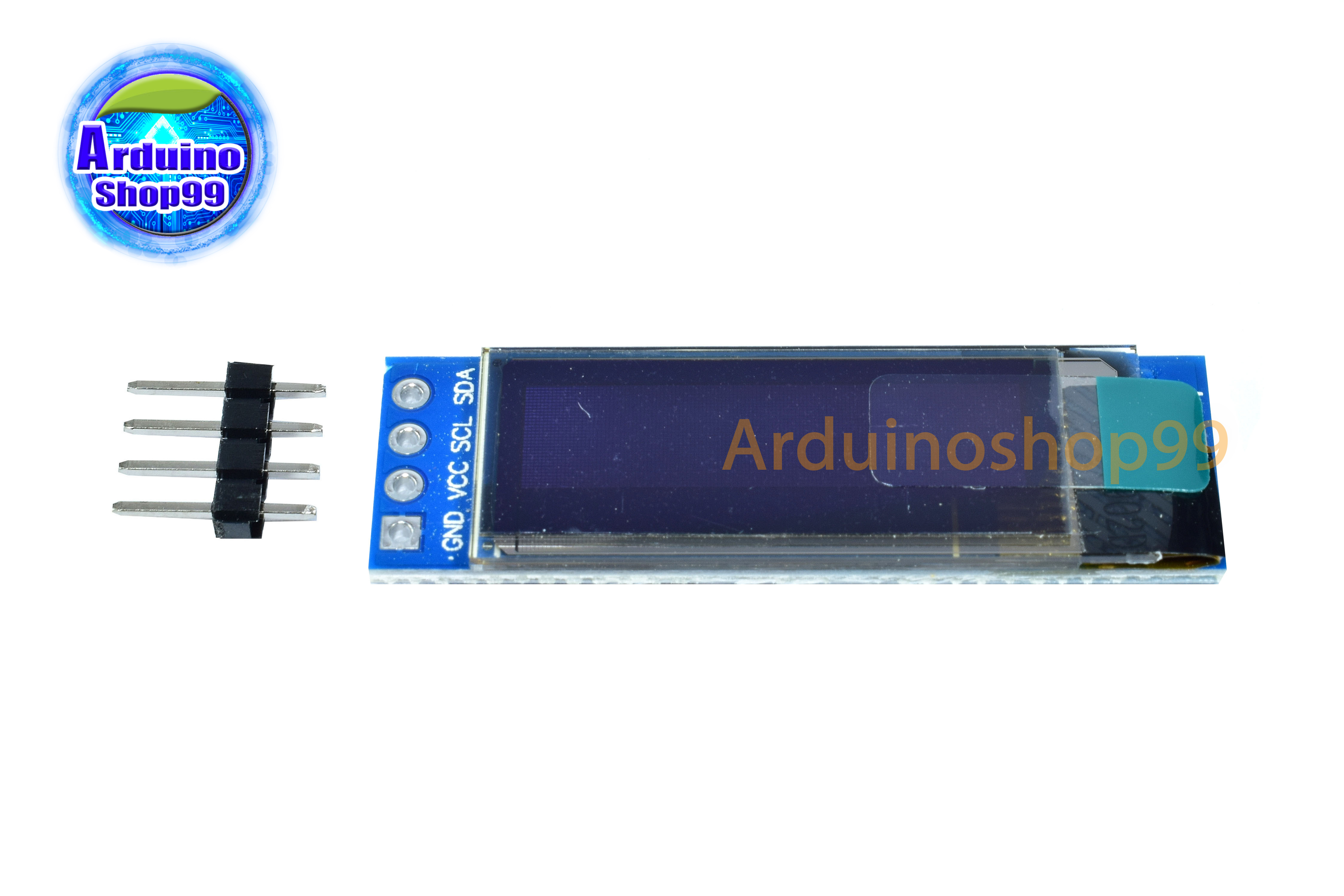 จอแสดงผล OLED ขนาด 0.91 นิ้ว แบบ I2C สีขาว