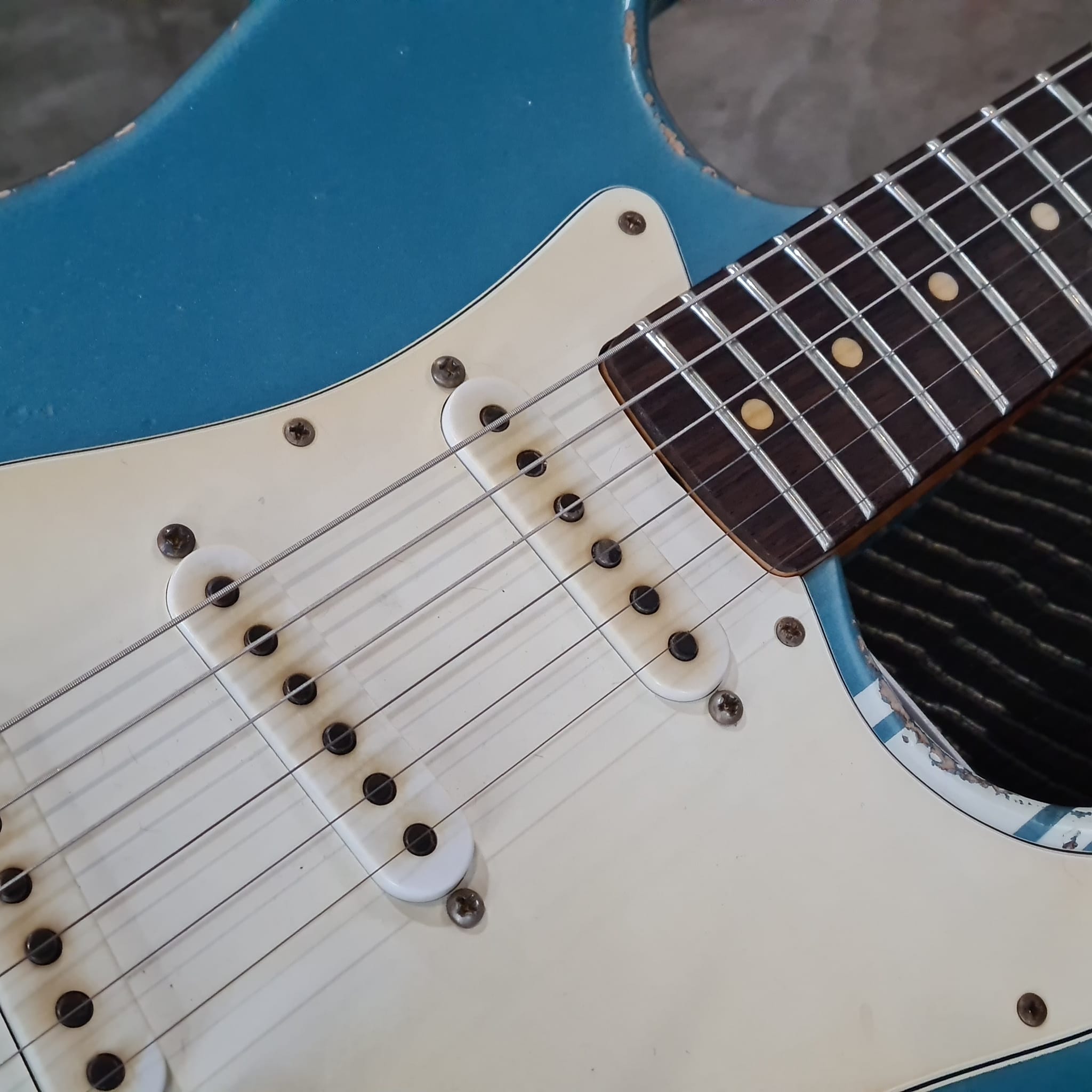 (BRAND NEW) JOHN CRUZ CUSTOM GUITARS - CROSSVILLE ST , GULF BLUE METALLIC OVER SUNBURST "BATTLE AXE" #JC00880522 (2022)