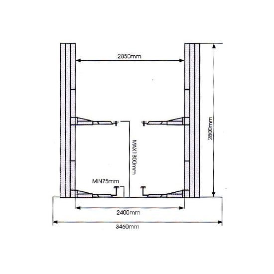 OKURA SYJ-4028 ลิฟท์ยกรถ แบบ 2 เสาคานล่าง 4TON