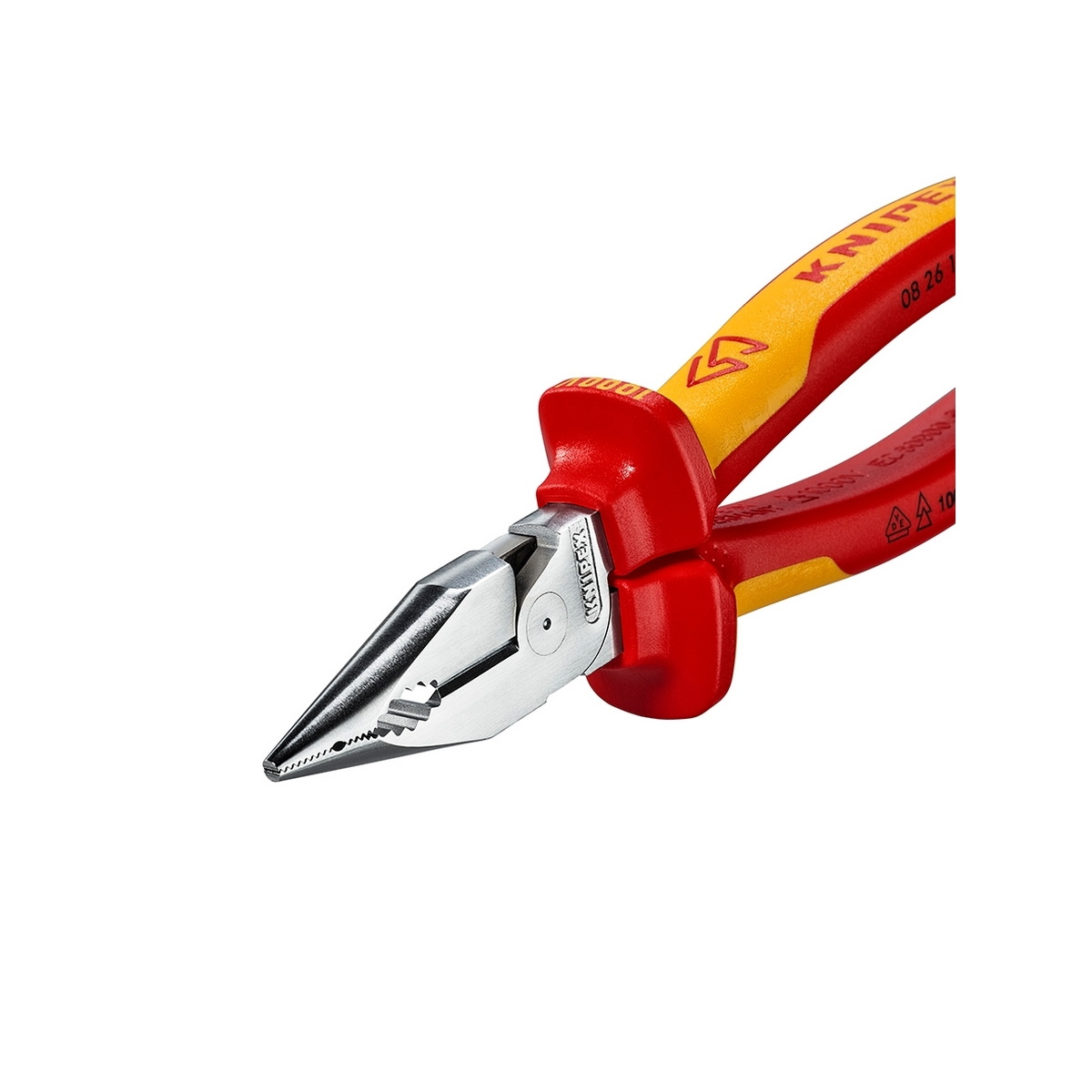 KNIPEX 08 26 185 คีมรวมปากแหลม เคลือบโครม ด้ามVDE 185mm ป้องกันกระแสไฟ 1000V