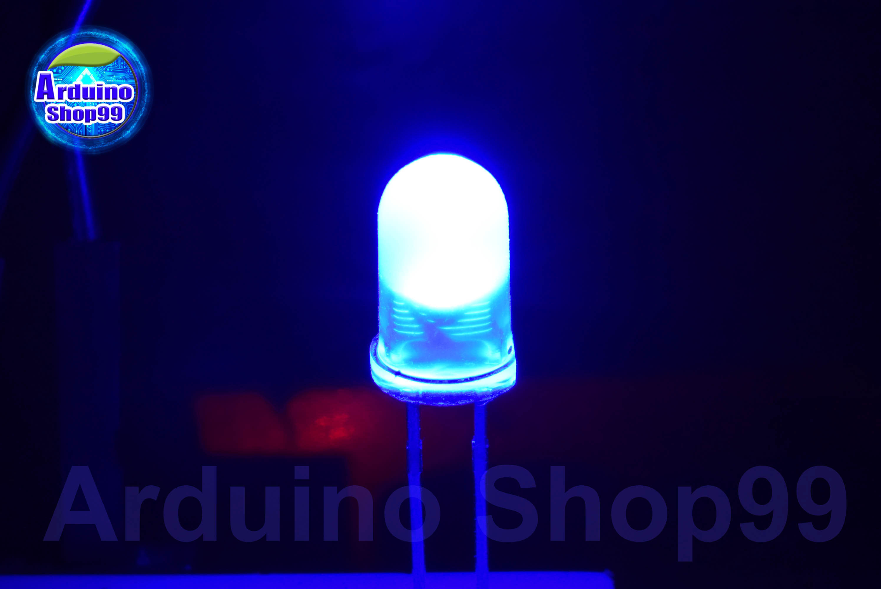 LED 5mm Blue (สีน้ำเงิน) 1 ชุด 5 ตัว