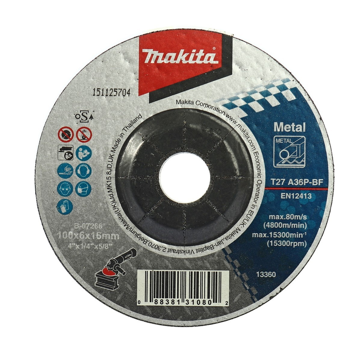 MAKITA B-07266 ใบเจียร 4"x6mm (25ใบ/กล่อง)