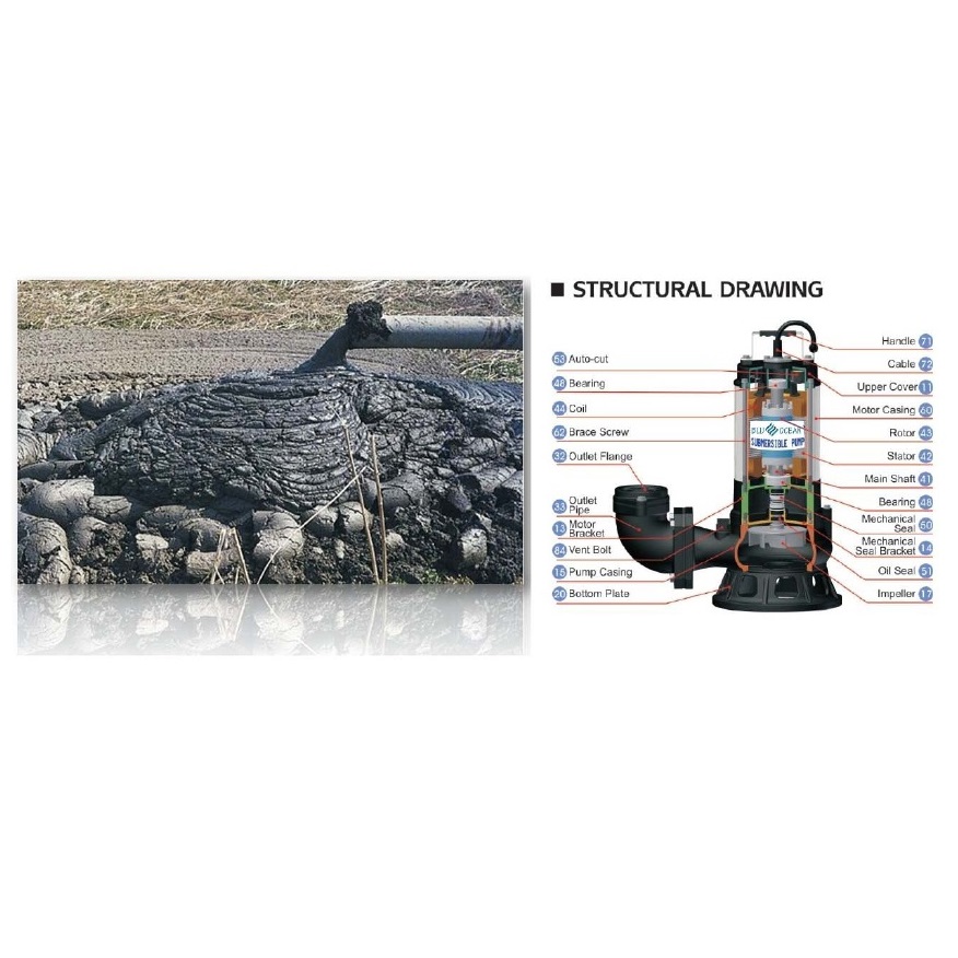 SONHO BF-Series ปั๊มแช่ดูดโคลน เสื้อสแตนเลส 2"-4" 220V,380V (Taiwan)