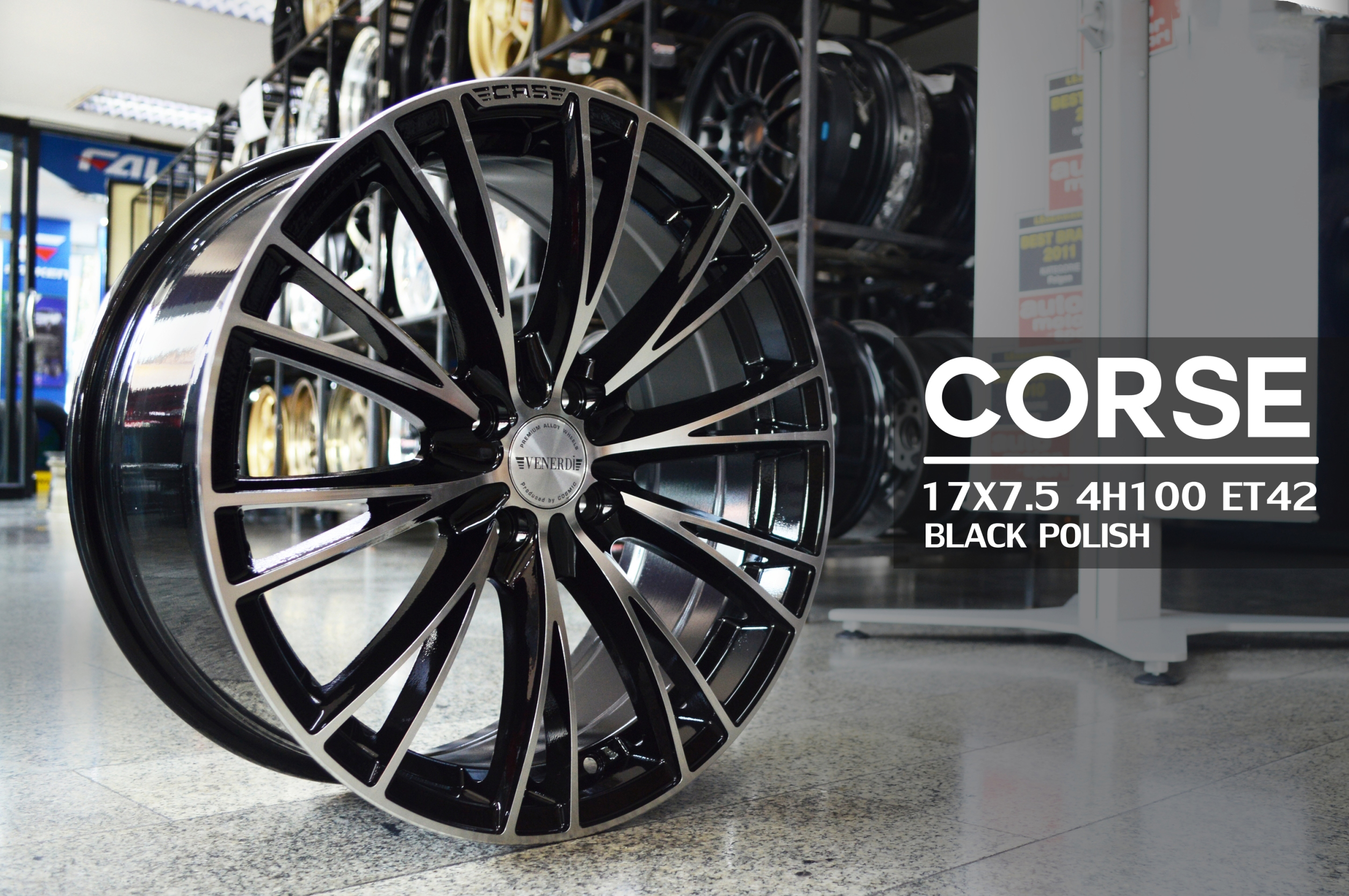 VENERDI CORSE ขอบ17 4x100 BLACK POLISH