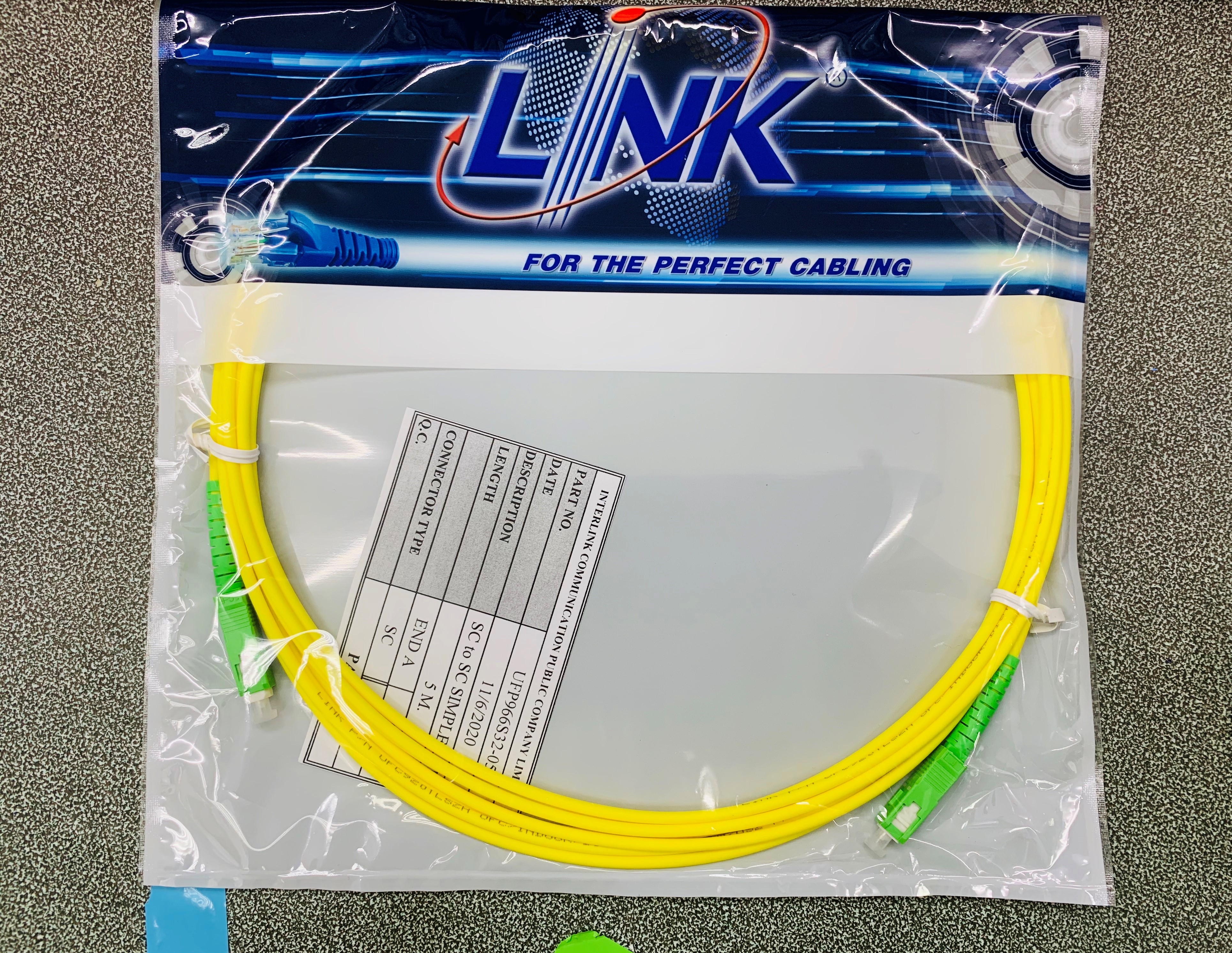 Link UFP966S32-05 SC/APC to SC/APC SIMPLEX SM. 5m