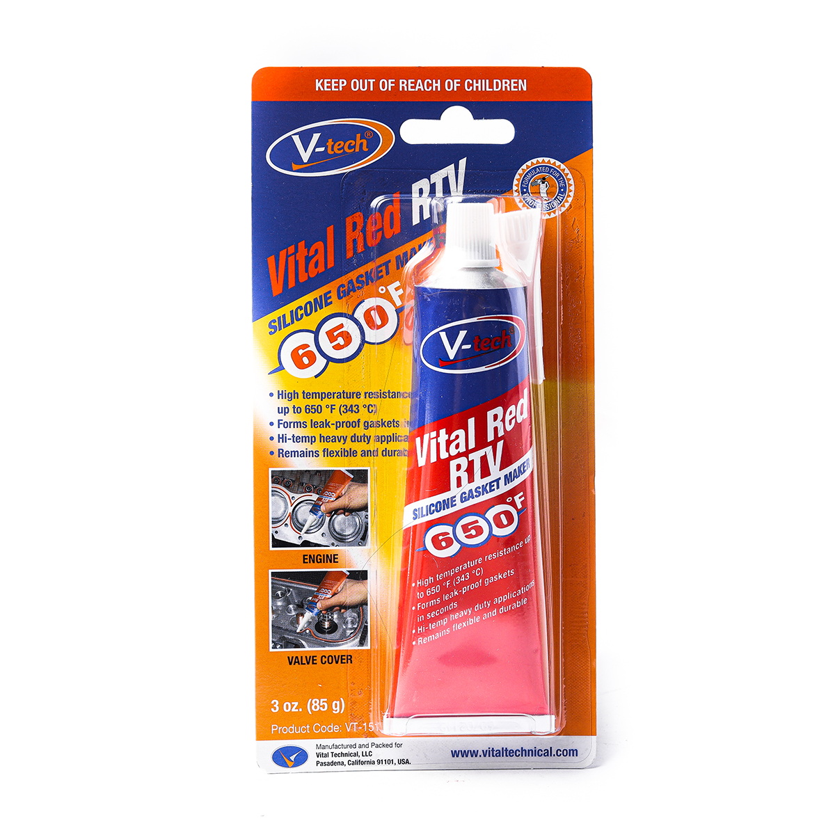V-tech VT-151 ซิลิโคนทาปะเก็น (สีแดง) 85g