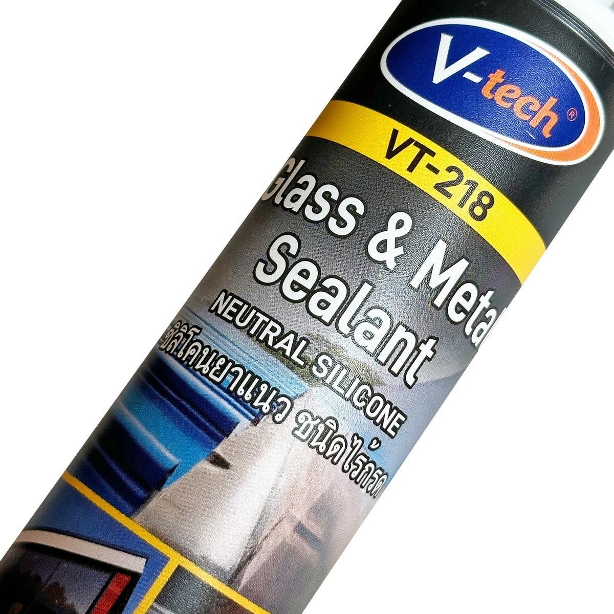 V-tech VT-218 ซิลิโคนคุณภาพสูงพิเศษ ไม่มีกรด 280ml สีใส/สีขาว