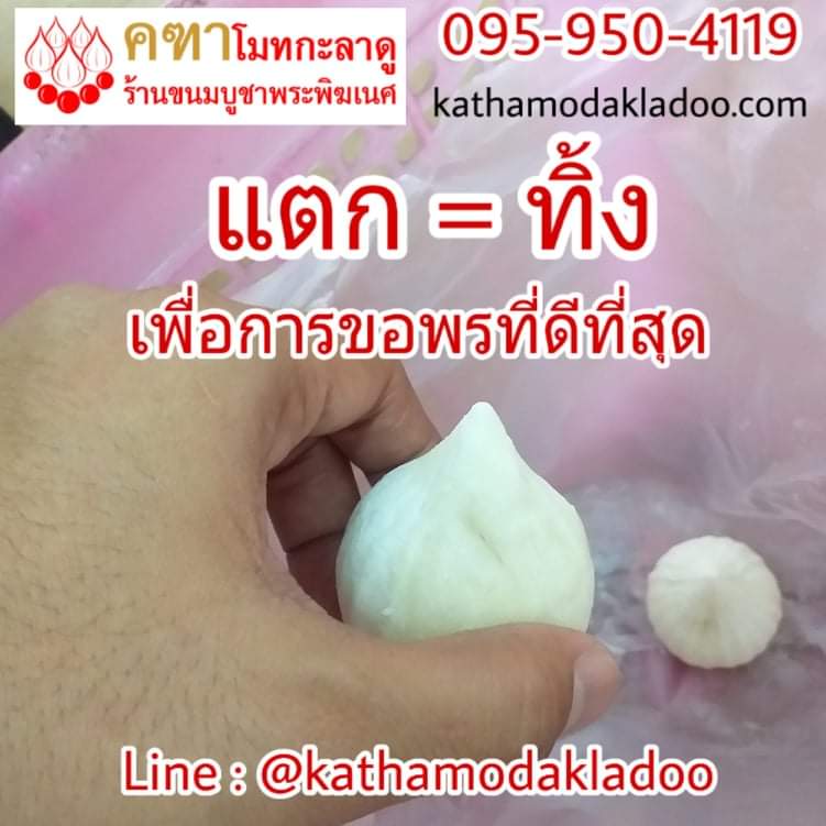 ขนมบูชา ชุดขอลาภมะพร้าว (โมทกะเศรษฐี 5, โมติคูร์ลาดู 5)