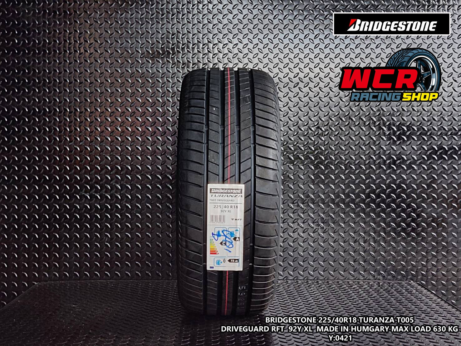 ยาง BRIDGESTONE TURANZA T005 DRIVEGUARD RFT รันเเฟลต ขนาด 225/40R18