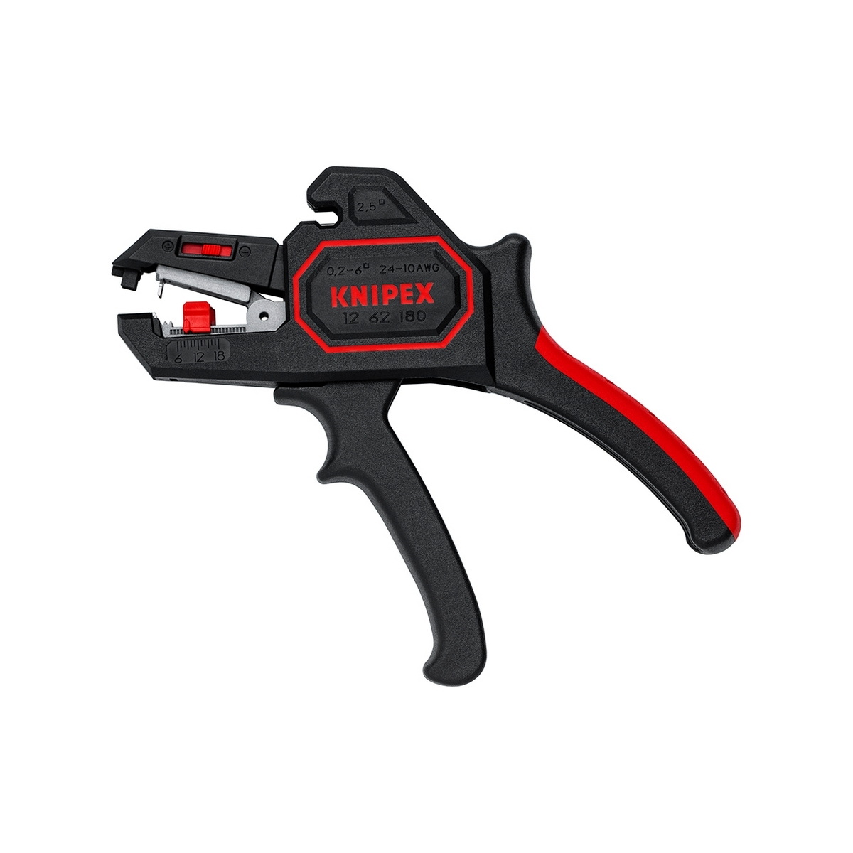 KNIPEX 12 62 180 คีมปอกสายไฟแบบกลม อัตโนมัติ 180mm