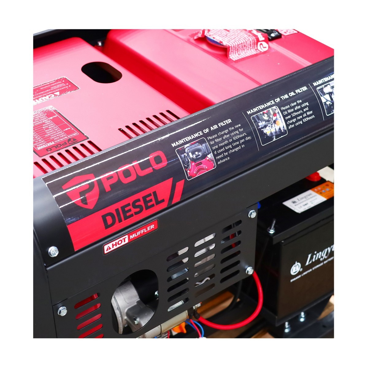 POLO PDX7500E เครื่องปั่นไฟดีเซล 5.5kw 9HP กุญแจ