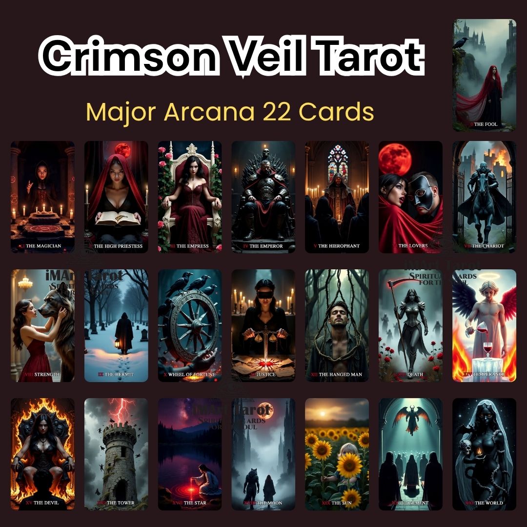 Crimson Veil Tarot ไพ่ทำนายความลับและเงามืดในใจมนุษย์ 78 ใบ