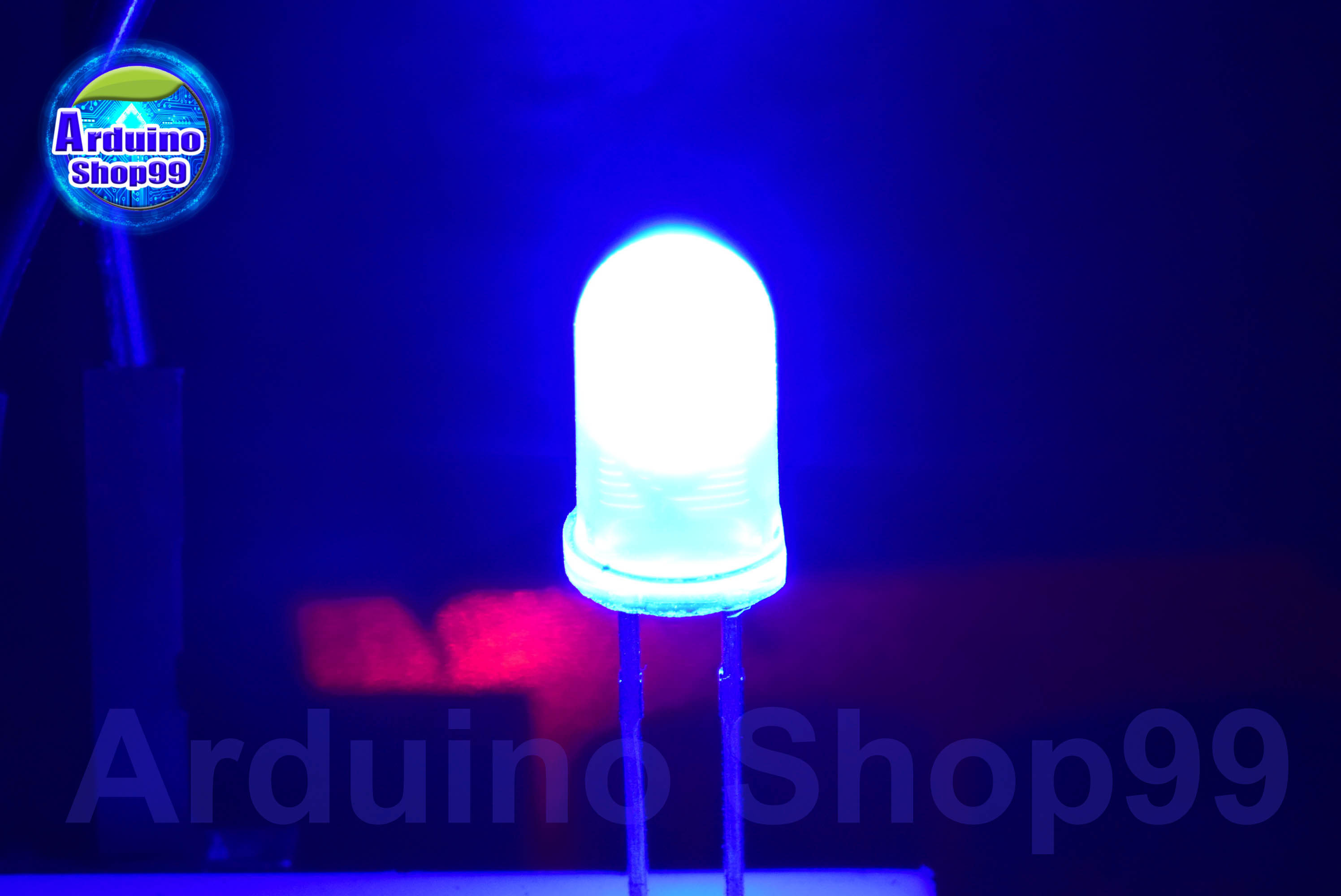 LED 5mm Blue (สีน้ำเงิน) 1 ชุด 5 ตัว