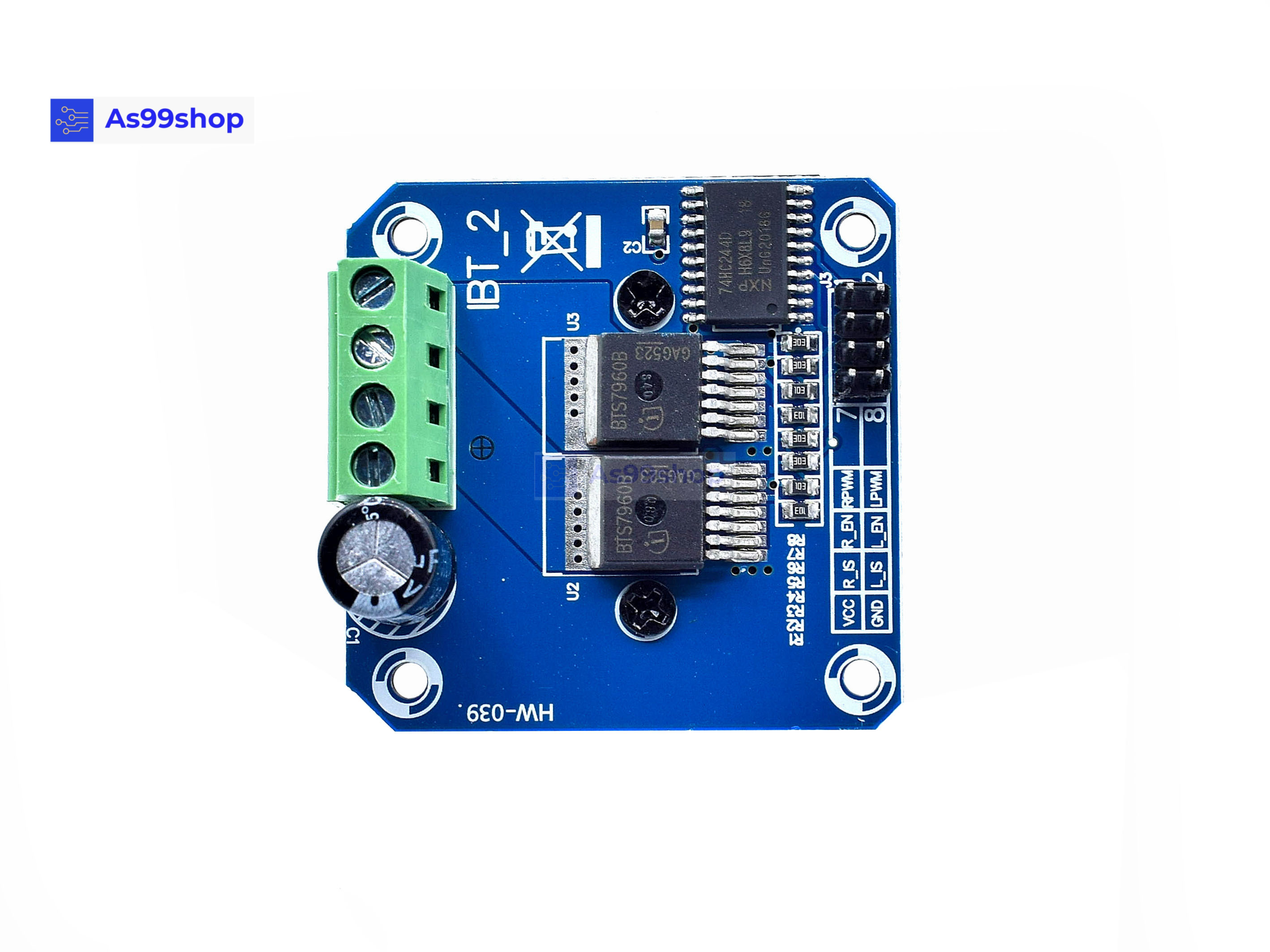 โมดูลขับเคลื่อนมอเตอร์กำลังสูง BTS7960 / IBT-2 กระแสสูง 43A
