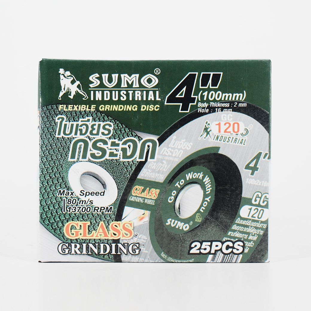 SUMO ใบเจียรกระจก 4"x2mm GC120 (25ใบ/กล่อง)