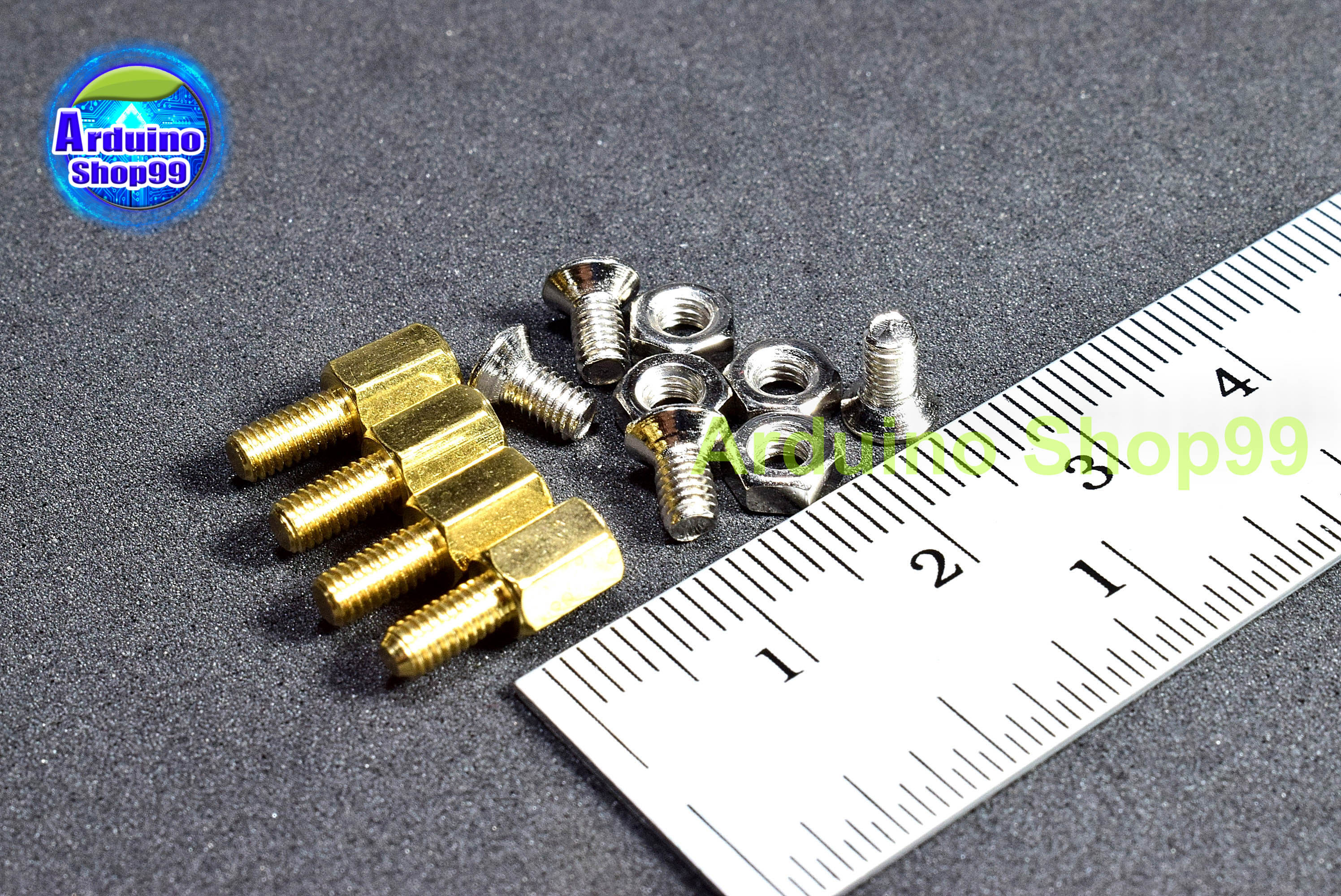M3*5 single-pass hexagonal Copper column( 1 ชุด 4 ตัว )+น๊อตหัวตัด 4 ตัว