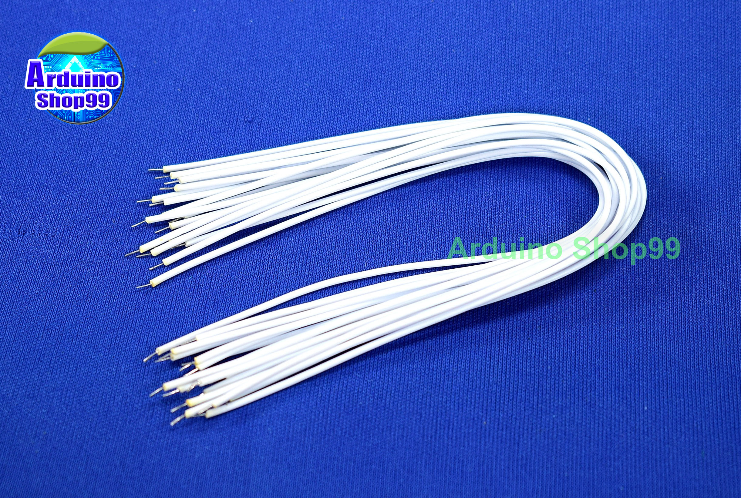 wire 20 cm-ฺฺWhite-20เส้น (หัวชุบตะกั่วพร้อมบัดกรี)