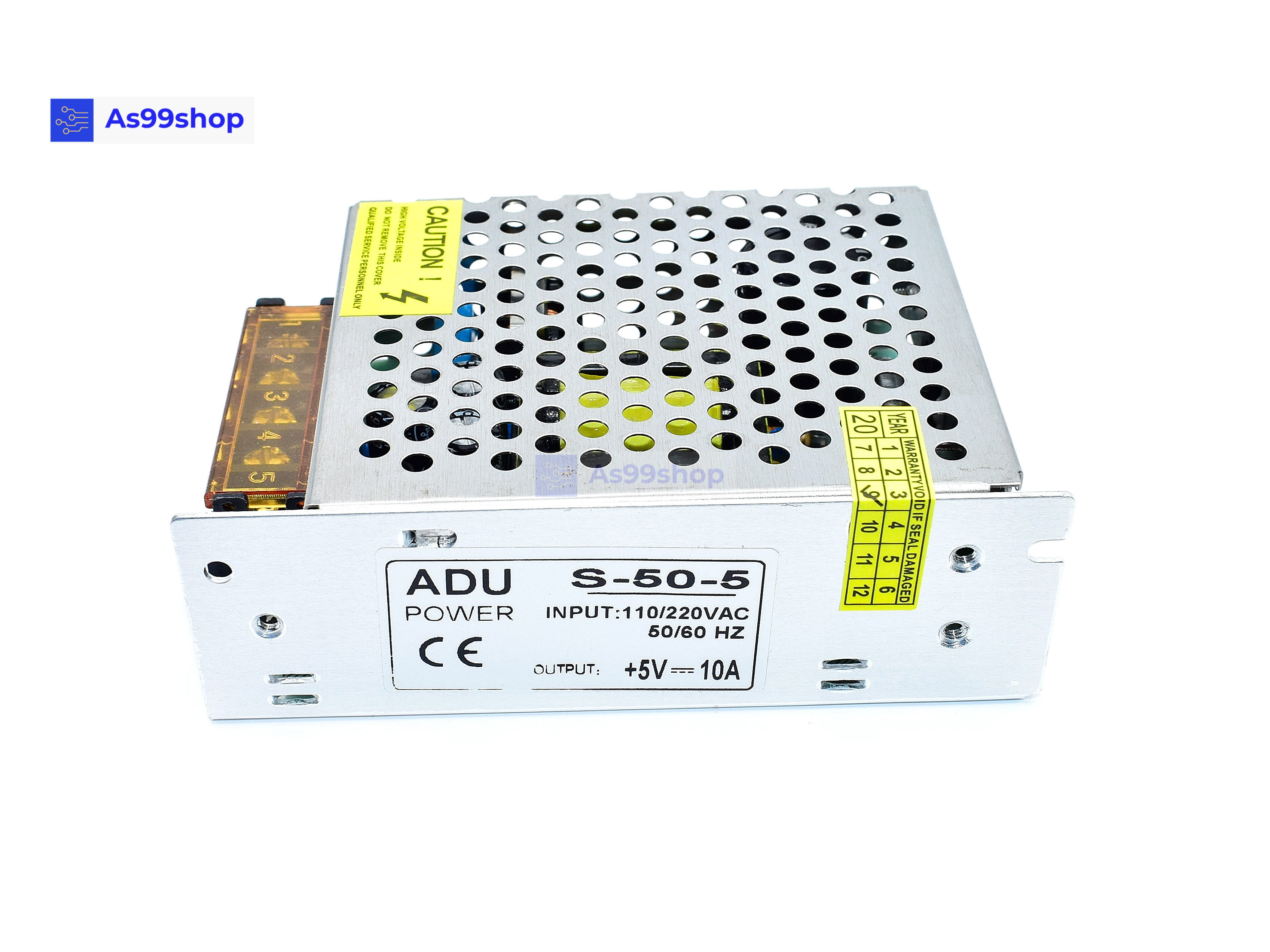 Switching Power Supply สวิตชิ่งเพาเวอร์ซัพพลาย 5V 10A 50W(สีเงิน) T-50-5