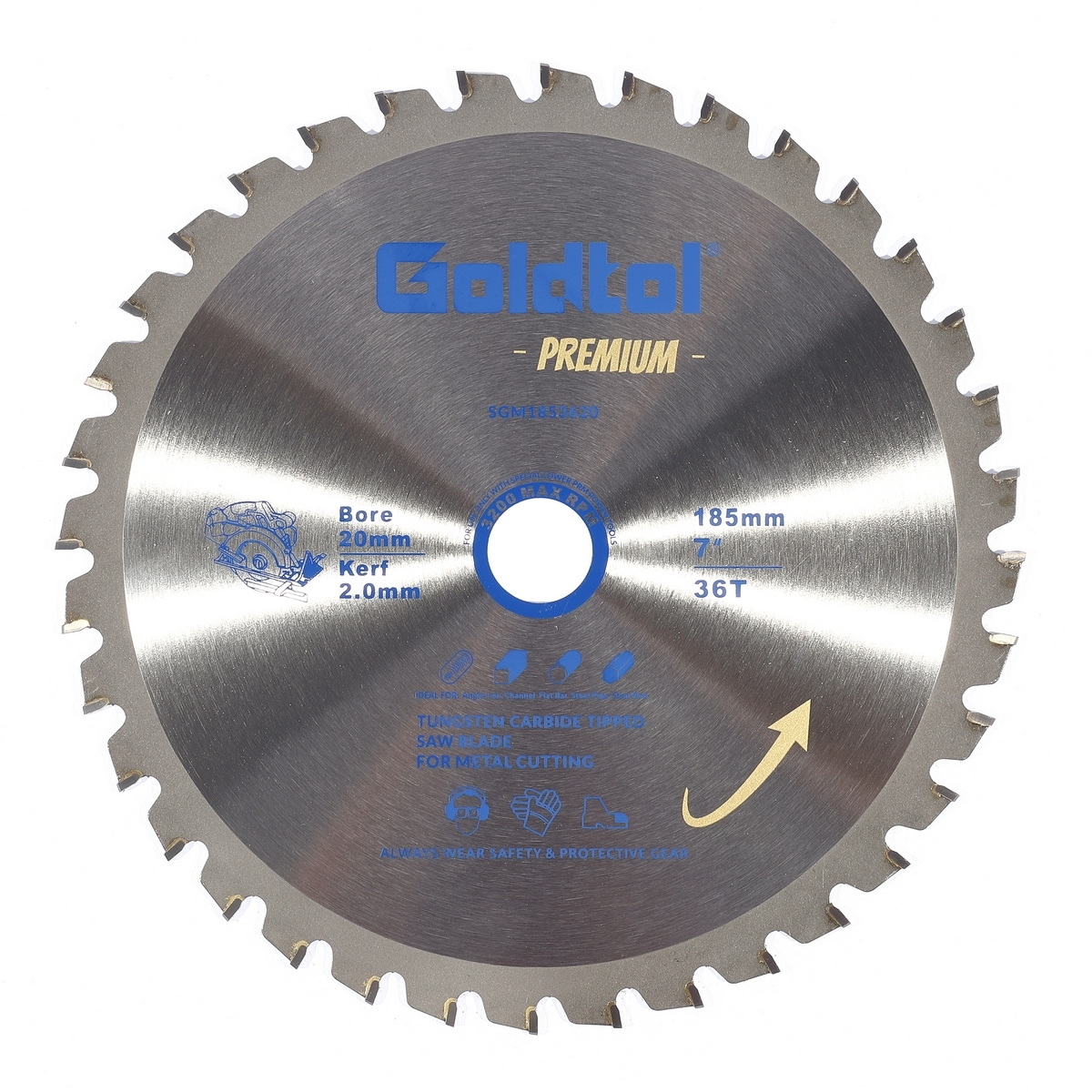 Goldtol ใบเลื่อยวงเดือน ตัดเหล็ก 7"x36T