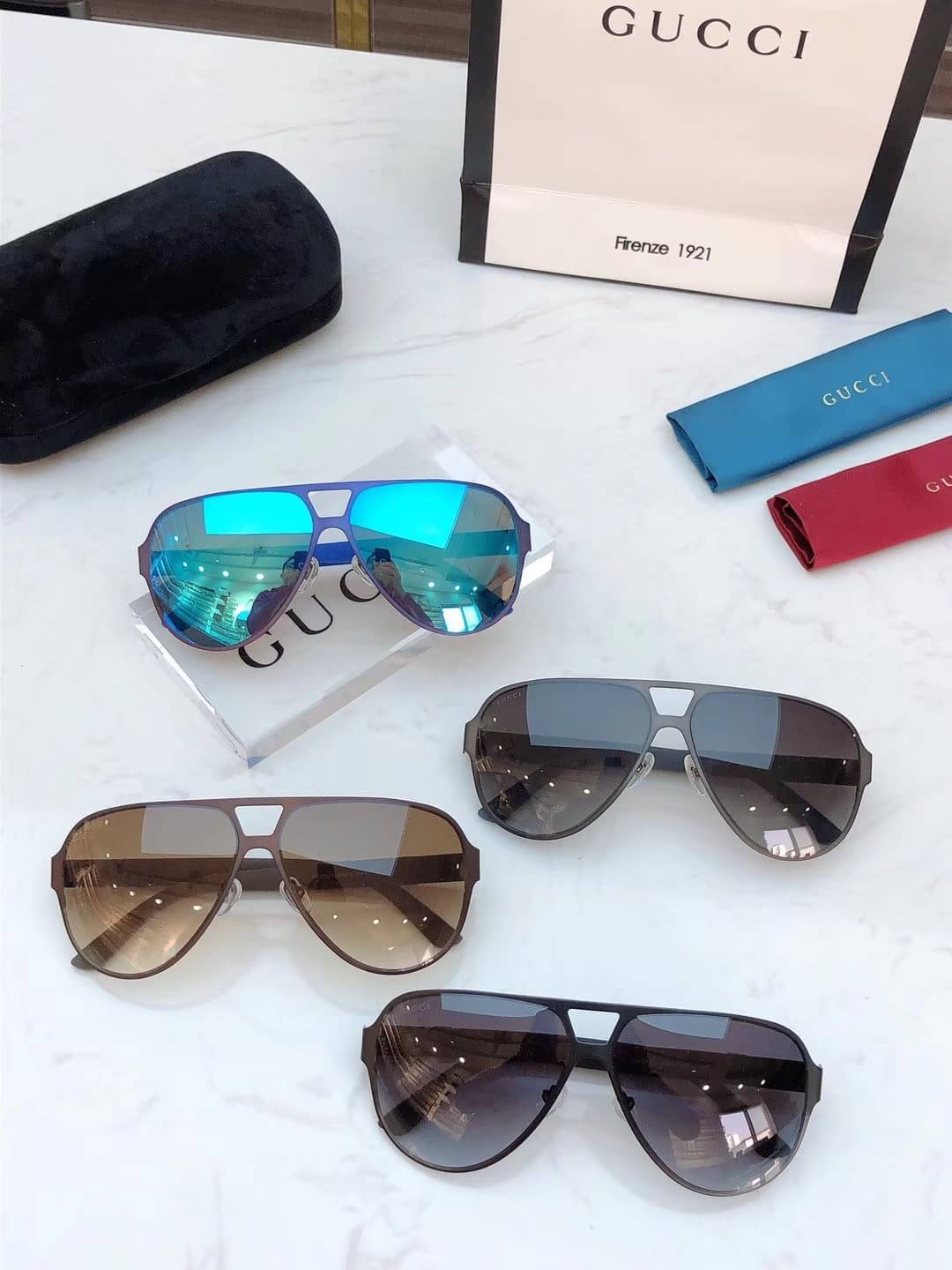 ☘️☘️พร้อมส่ง☘️☘️Gucci GG2252 งานเกรด Hi end ปั้มโลโก้ทุกจุด เทียบแท้1:1 Sz.62-13-135 mm ♥️♥️♥️♥️♥️♥️ อุปกรณ์ครบเซทใหญ่ตามแบรนด์ : Full set ✅รับประกันความพอใจ👍🏼 ht