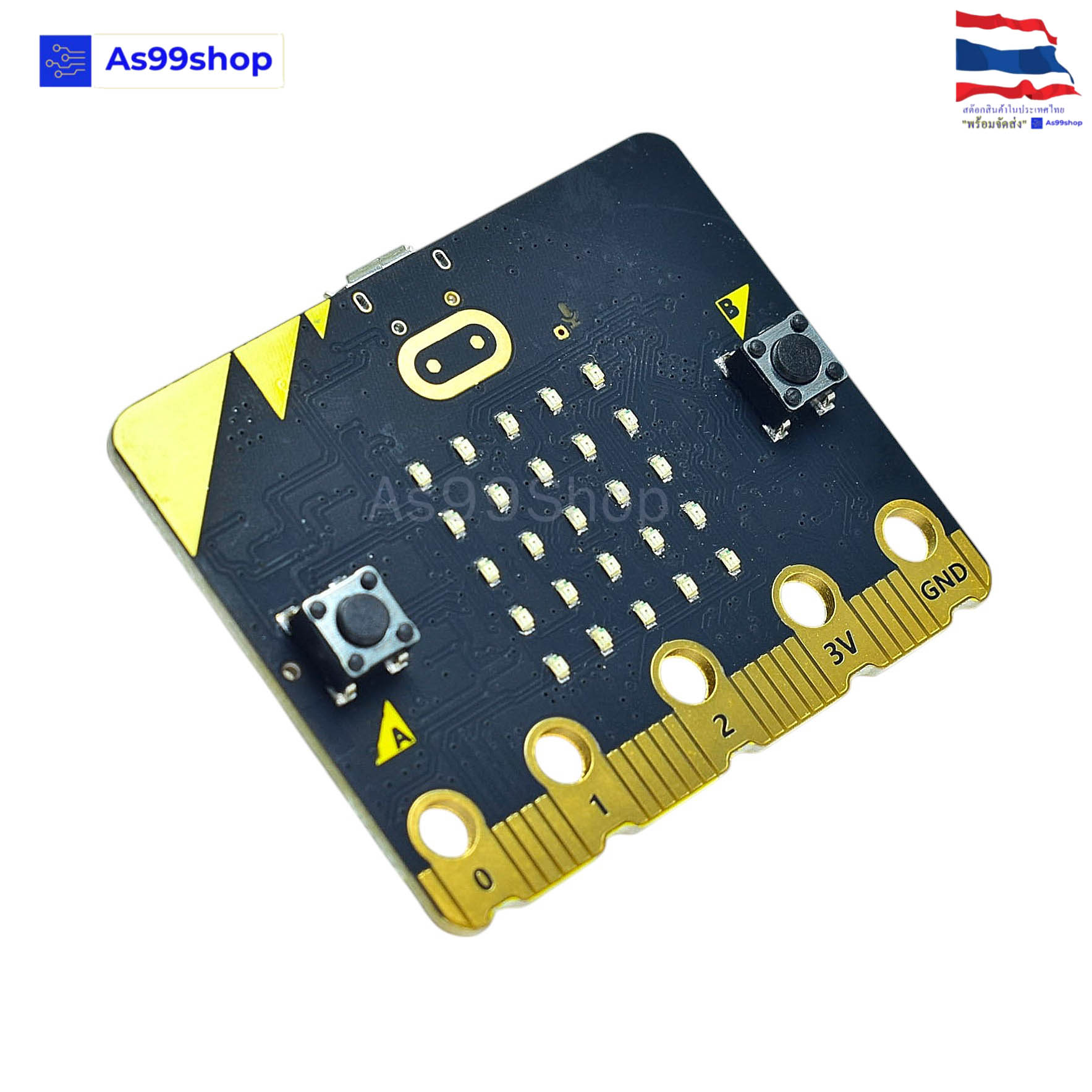 Micro:Bit V2 พร้อมสาย Micro USB บอร์ดไมโครบิต รุ่นใหม่ล่าสุด (สำหรับเรียนรู้การเขียนโปรแกรม IoT / Coding / STEM)