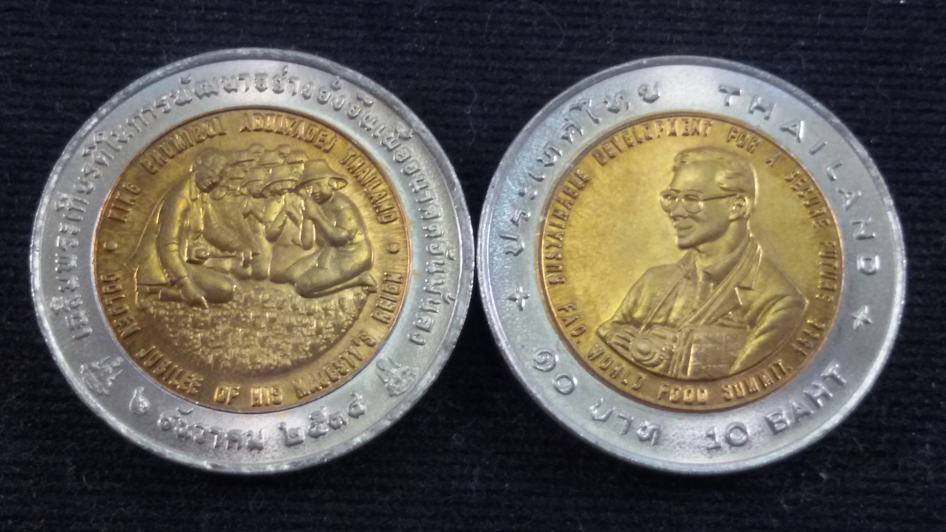 เหรียญ 10 บาทสองสี การพัฒนาอย่างยั่งยืนเพื่ออนาคตอันมั่นคง 2538 UNC