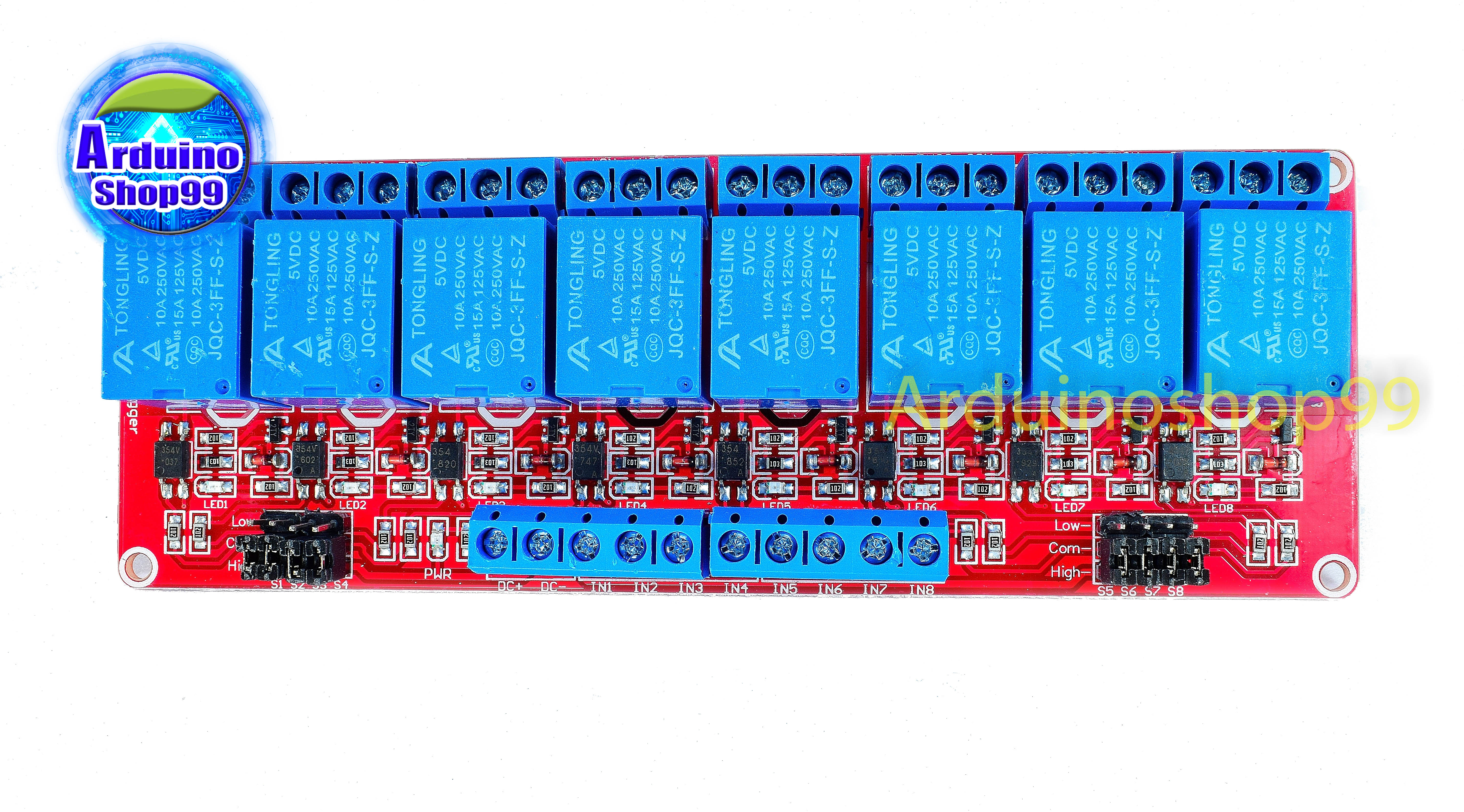 Relay 5v 8 Channel 10A 250V แบบ Active High/Low