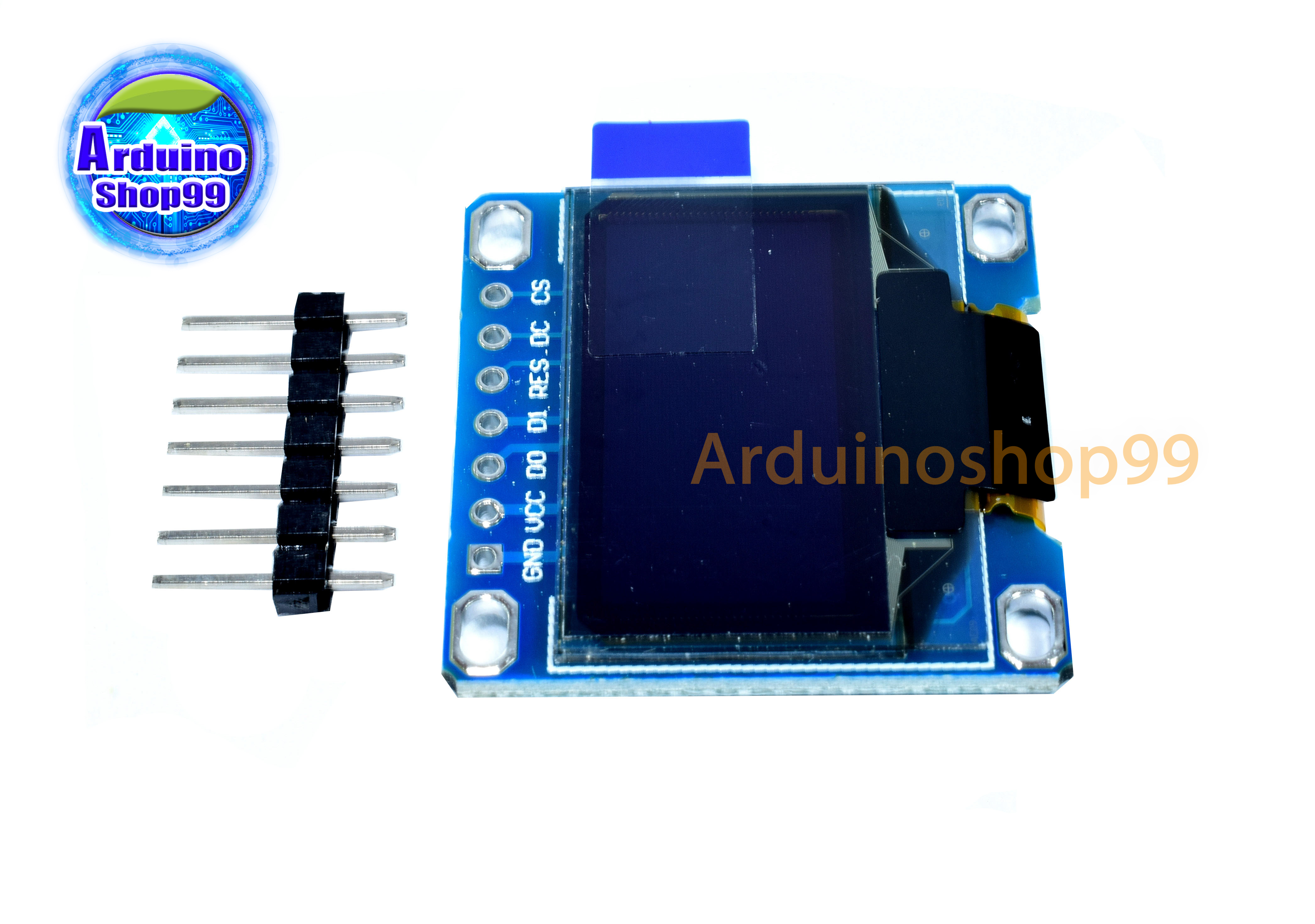 จอแสดงผล OLED ขนาด 0.96 นิ้ว แบบ SPI/I2C สีน้ำเงิน 7 pin