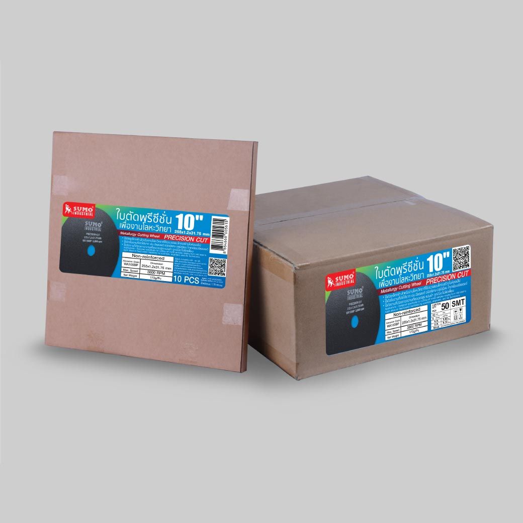 SUMO ใบตัดเหล็กกล้า 10"x1.2x31.75 HRC40 Precision Cut (10ใบ/กล่อง)
