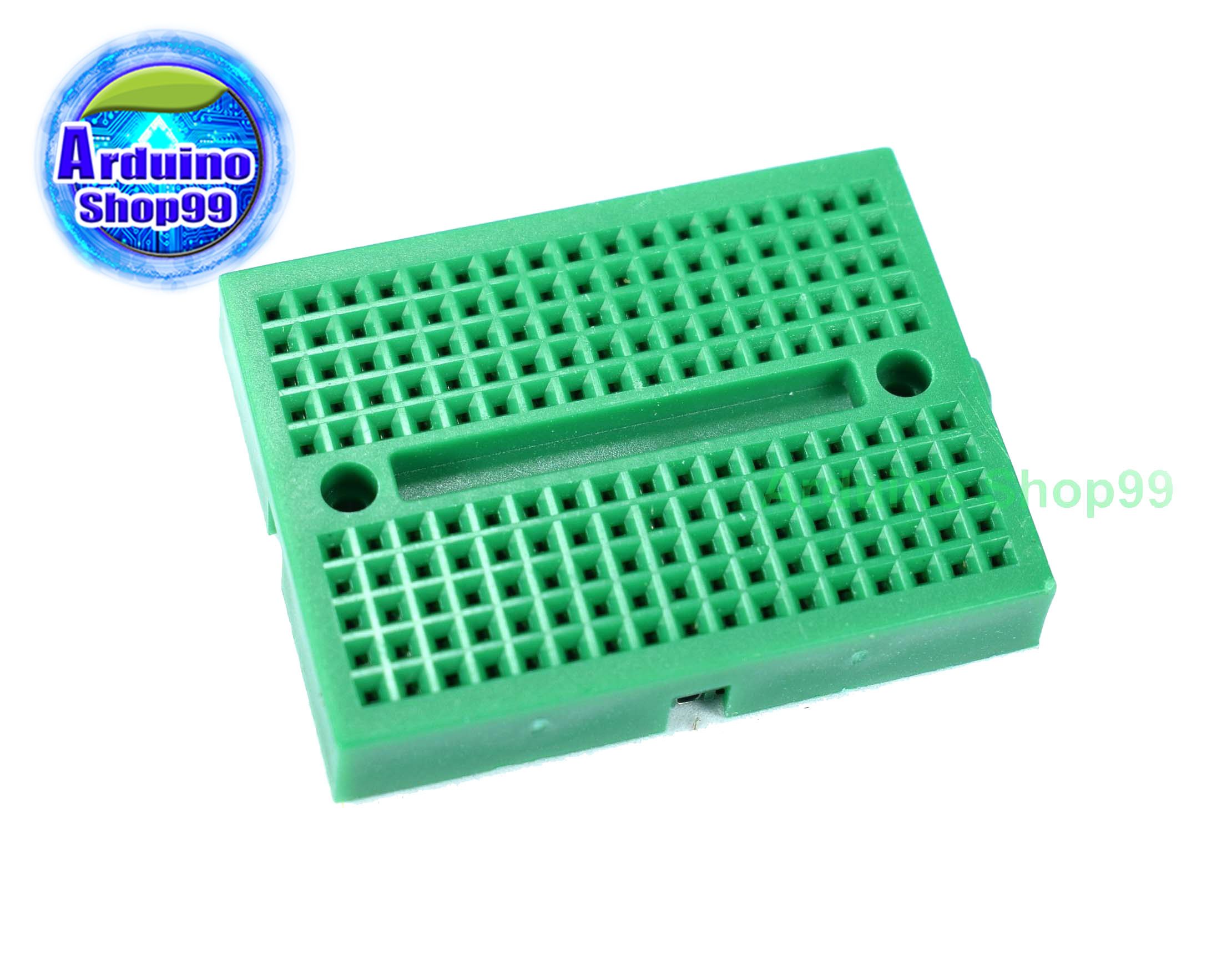 บอร์ดทดลองขนาดเล็กสีเขียวขนาด 170 ช่อง Protoboard Breadboard Green 170 holes