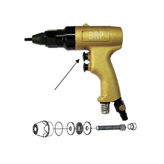 BRP RC 806 เครื่องย้ำรีเวทน็อตลมทรงปืน (M3-M5)