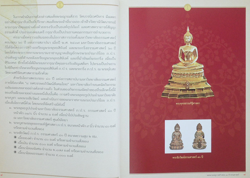 จดหมายเหตุ การสร้างพระ 80 ปี ธรรมศาสตร์ (หนังสือมีมากกว่า 1 เล่ม)