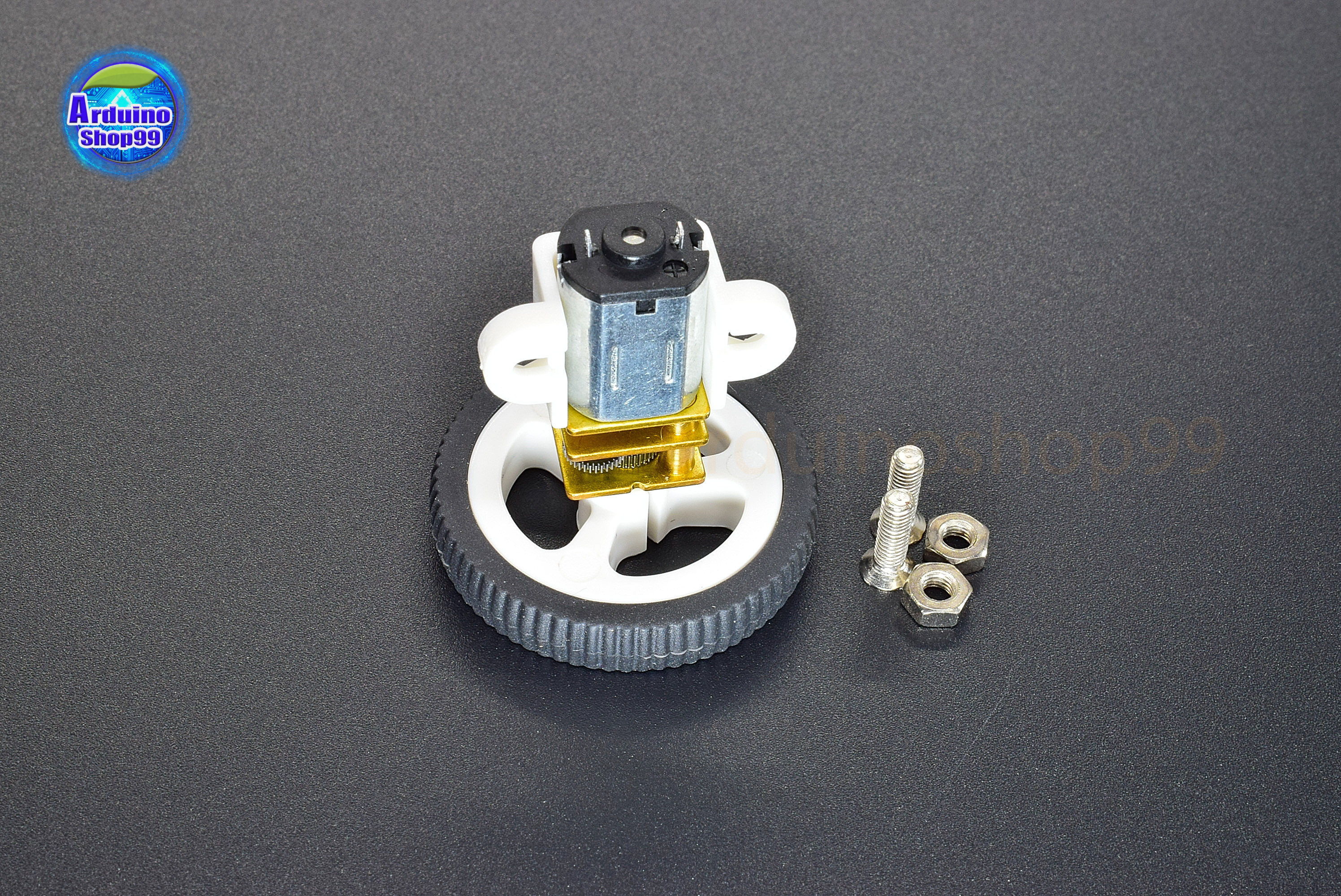 N20 3-6V 40RPM DC Micro Geared Box Electric Motor + ล้อยางเล็ก