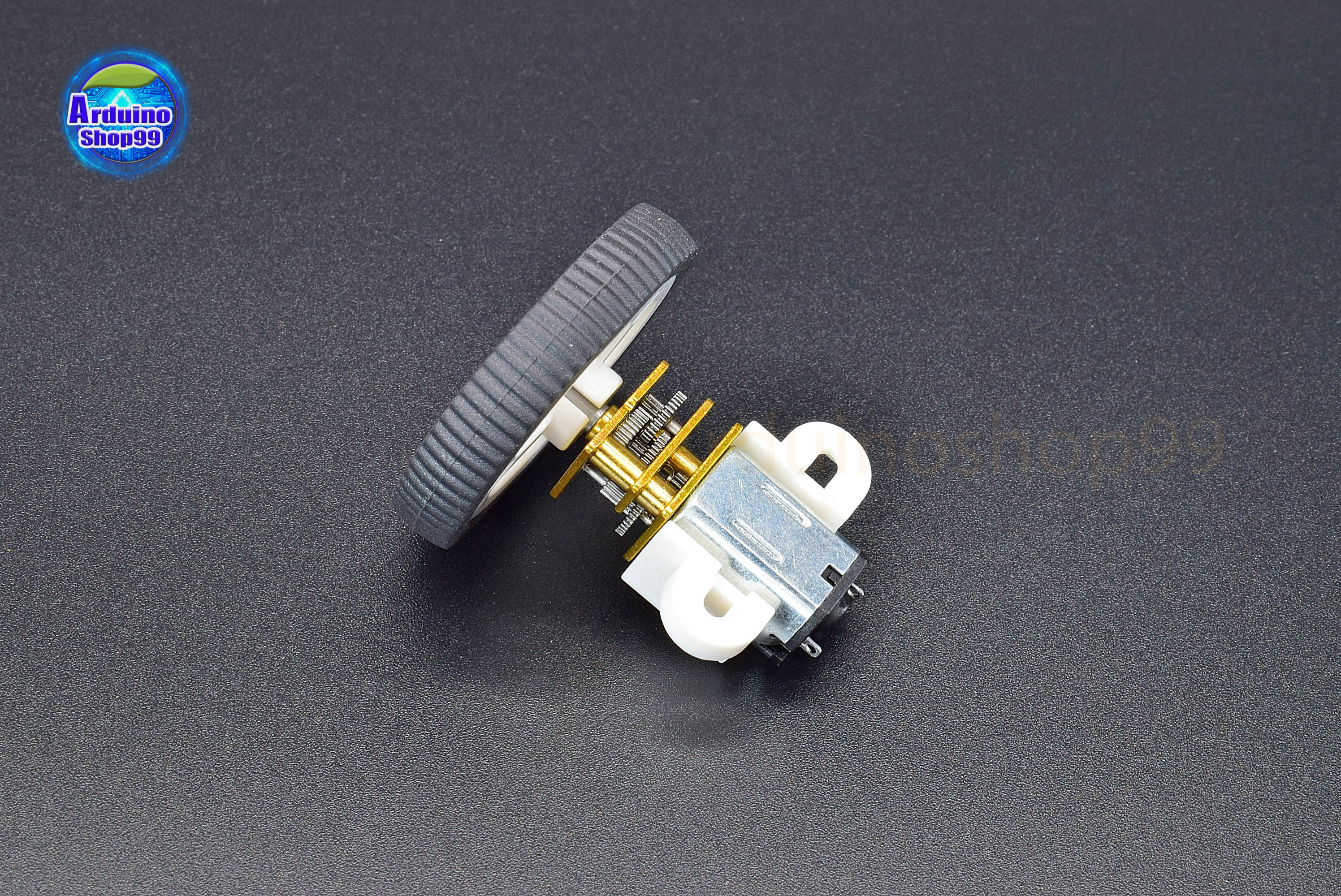 N20 3-6V 40RPM DC Micro Geared Box Electric Motor + ล้อยางเล็ก