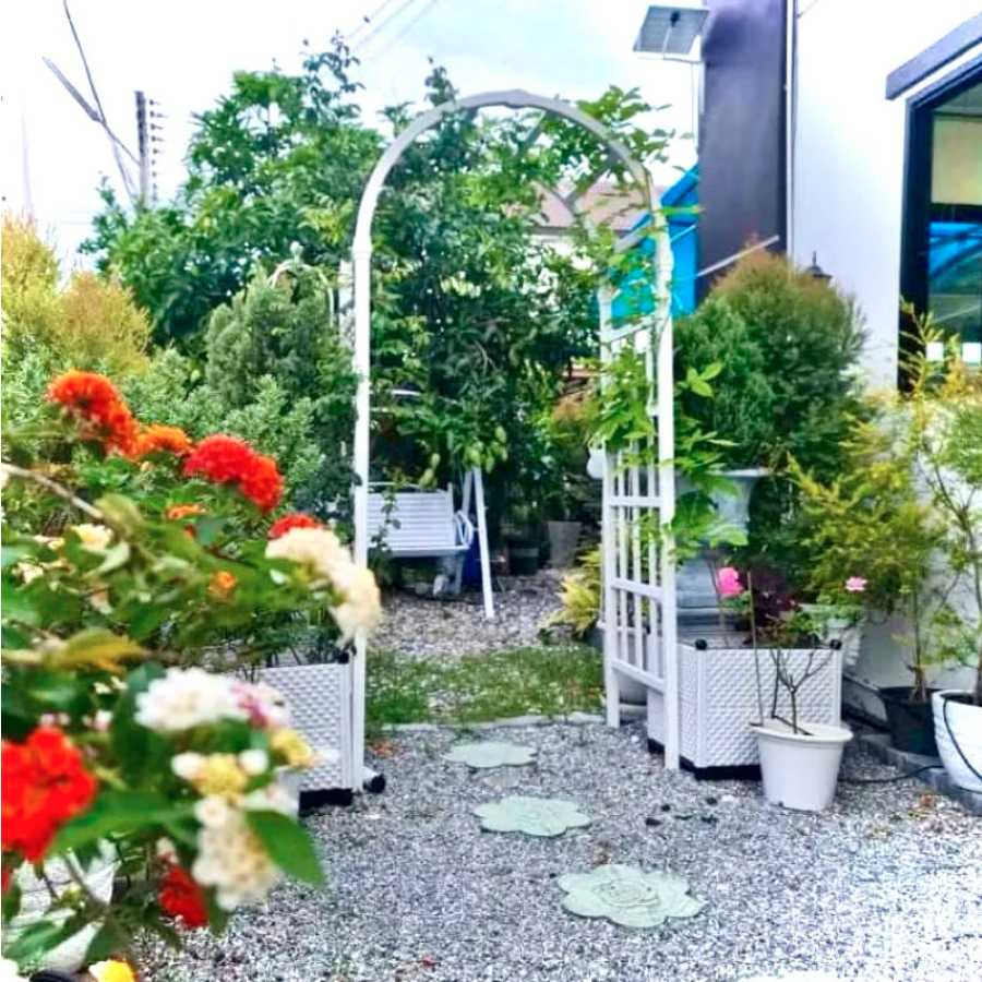 ซุ้มไม้เลื้อยUPVC ซุ้มประตู ไม่ผุไม่ย่อยสลาย ไม่เหลืองกรอบ ไม่โยกย้วย ทนทานหลายสิบปี สำหรับงานบ้านและสวน