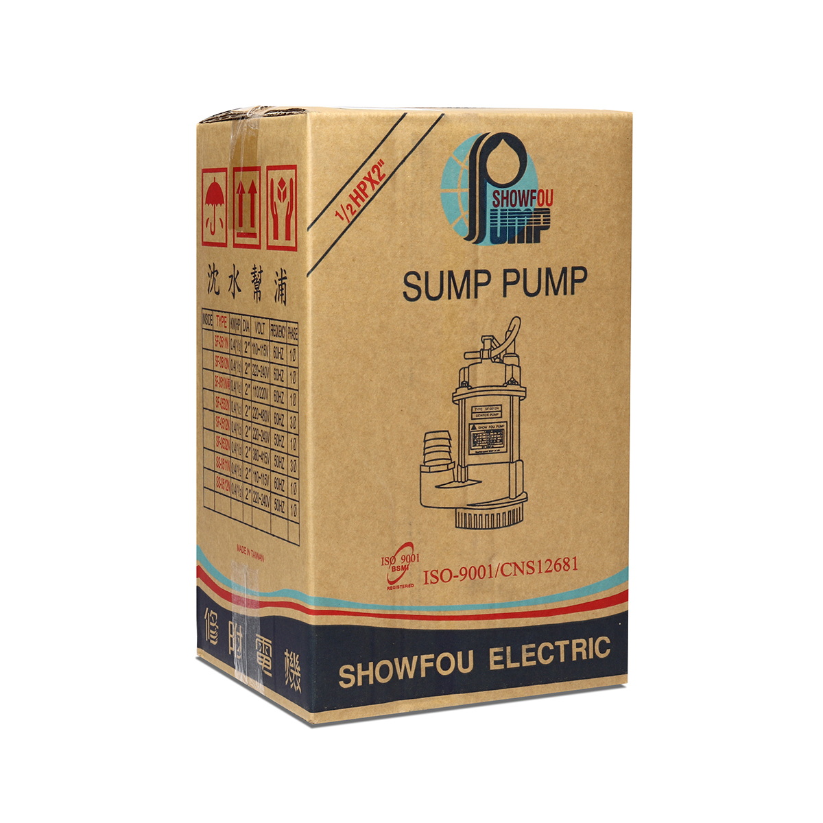SHOWFOU SS-0512N ปั๊มแช่ดูดโคลนเสื้อสแตนเลส 2" 1/2HP/220V