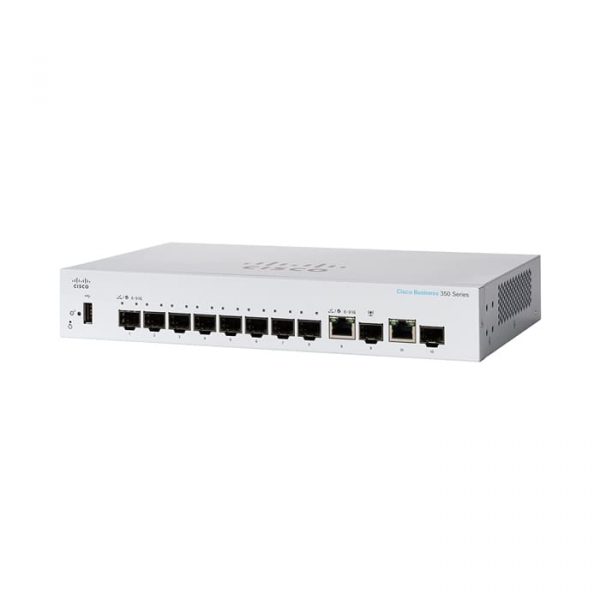 Cisco CBS350-8S-E-2G-EU 8-Port SFP Managed Gigabit Switch + 2x RJ45/SFP + Combo Gigabit Ethernet combo, Mountable Rack 1 U