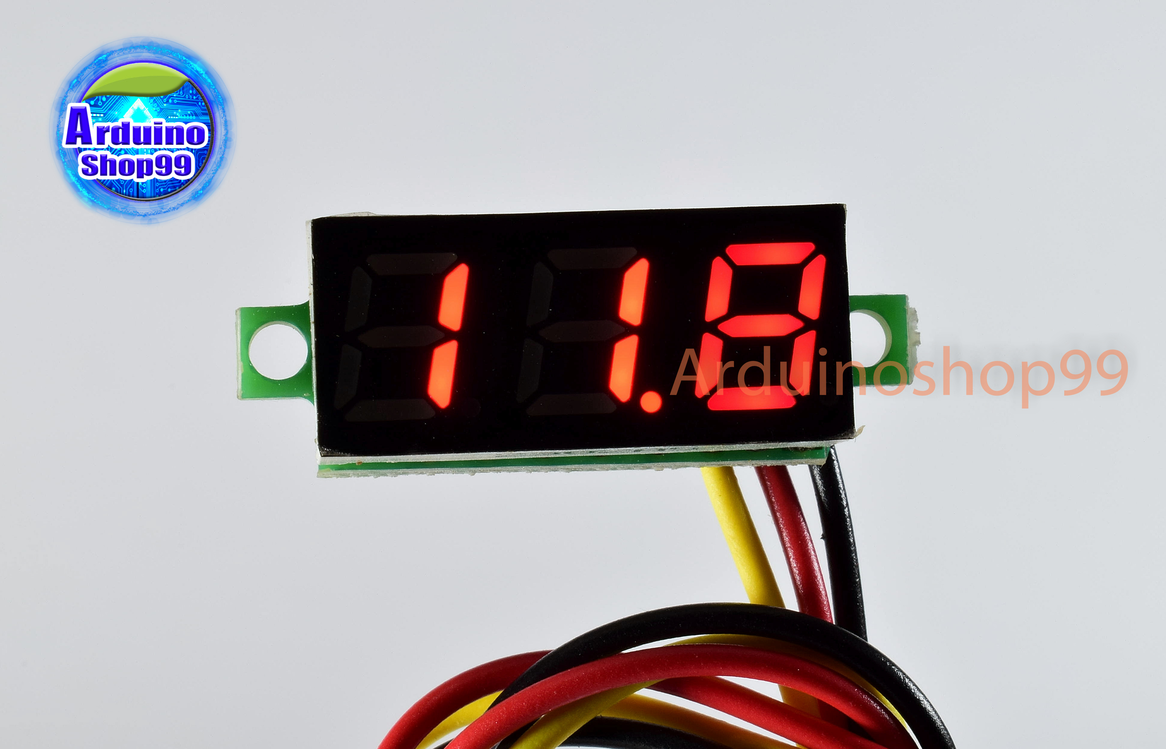 จอแสดงผล ค่าโวลต์ DC voltage meter head 0.28 inch LED DC 0V - 100V (สีแดง)