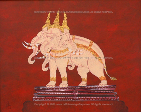 ภาพวาดตกแต่ง "ช้างเอราวัณ"