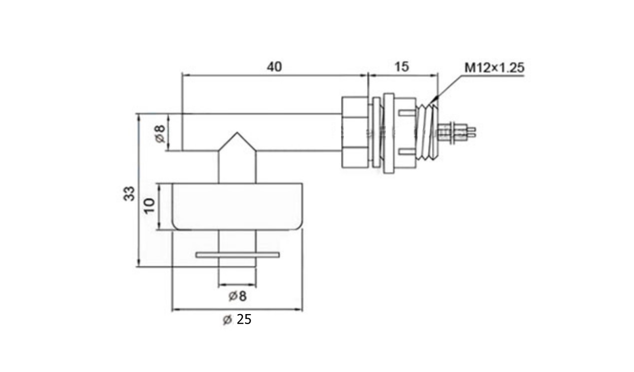สวิตซ์ลูกลอยแบบ 90 PP plastic small float switch สายยาว 40 cm.