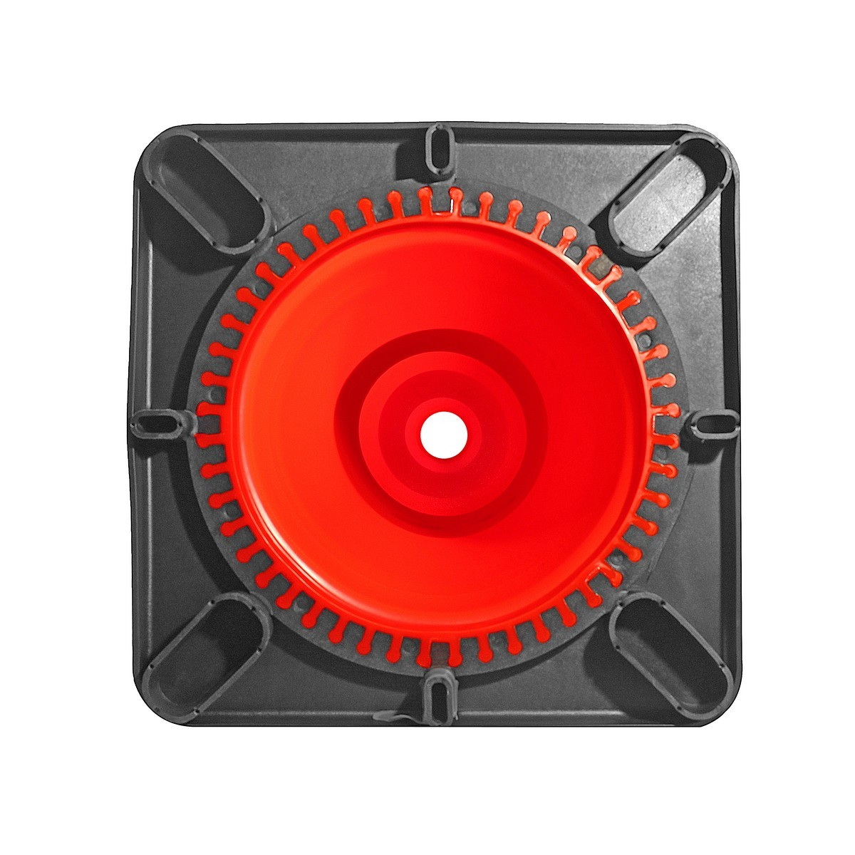 POLO กรวยจราจรพีวีซี 70cm 2แถบ ฐานยางดำ