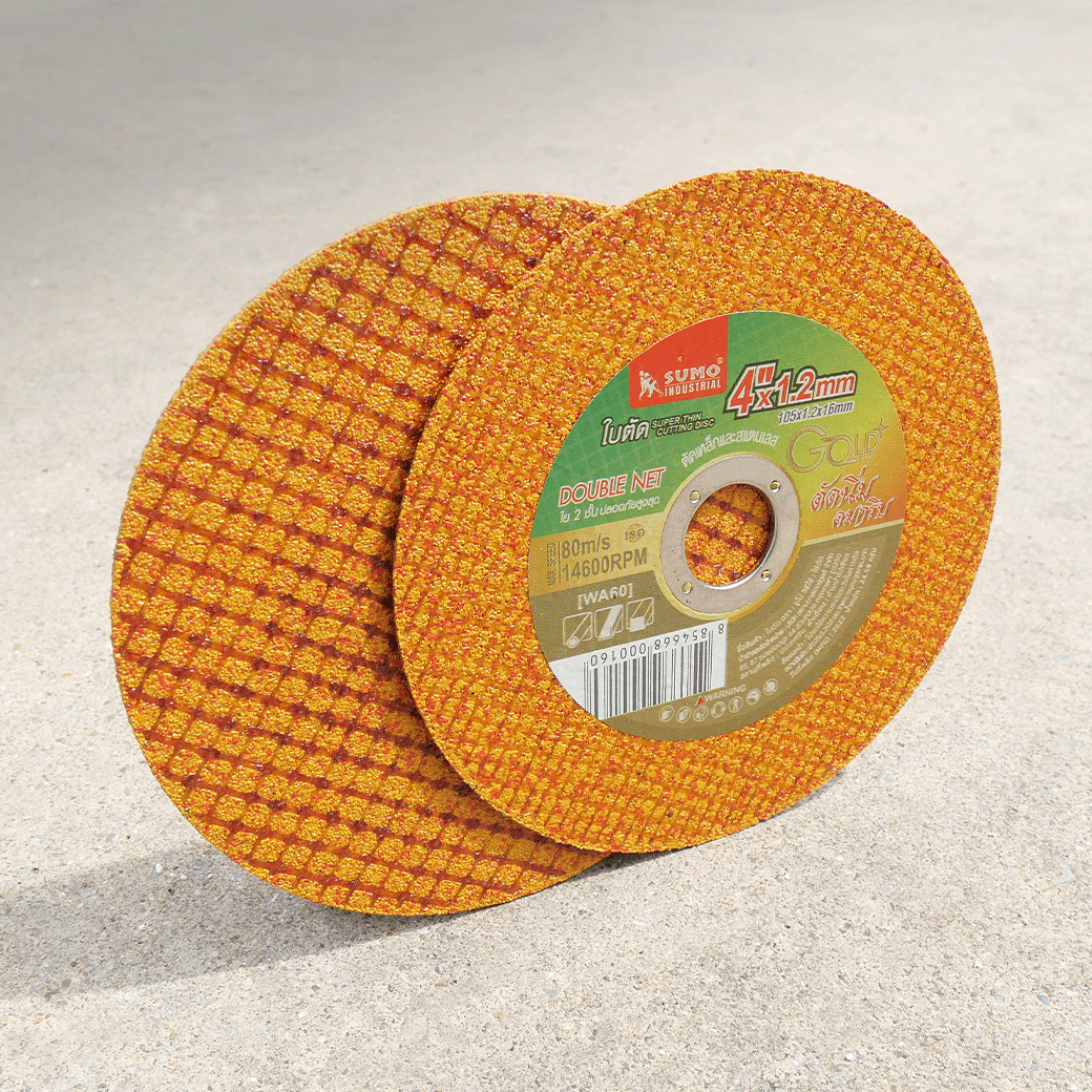 SUMO ใบตัดสแตนเลส 4"x1.0x16 ใย 2ชั้น Gold Cut (50ใบ/กล่อง)
