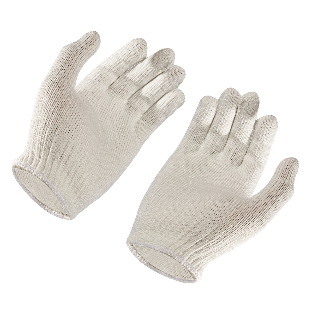 ถุงมือผ้า โพลีเอสเตอร์ สีขาว ขอบขาว ฟรีไซส์