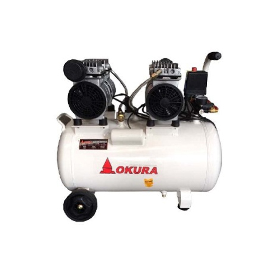 OKURA OAC 50D ปั๊มลมโรตารี่ Oil Less 50L 2สูบ