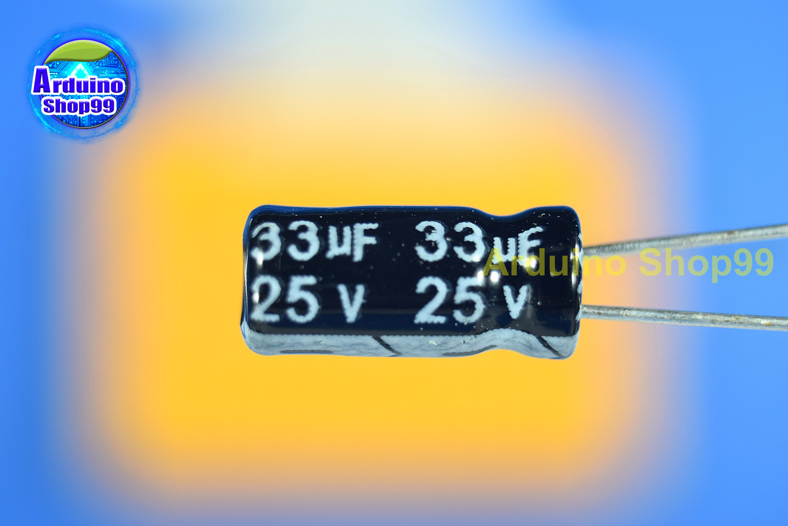 33uf 25V capacitor electrolytic(1 ชุด 10 ตัว)