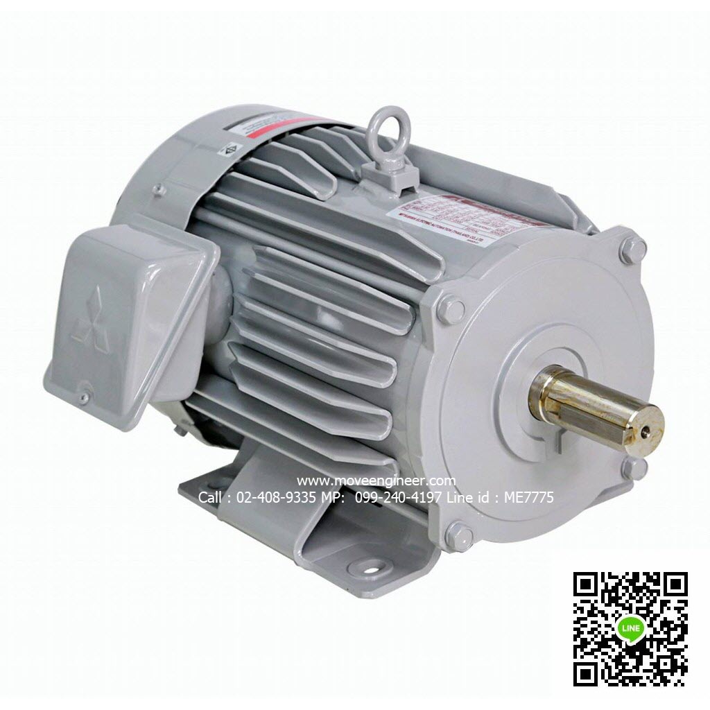มอเตอร์ MITSUBISHI รุ่น SF-QR ชนิดหุ้มมิด กำลัง 15 แรงม้า (11 กิโลวัตต์) 3 เฟส 380/440 โวลต์ 4 โพล 3 สาย IP55 ความเร็วรอบ 1450 RPM (รอบต่อนาที)